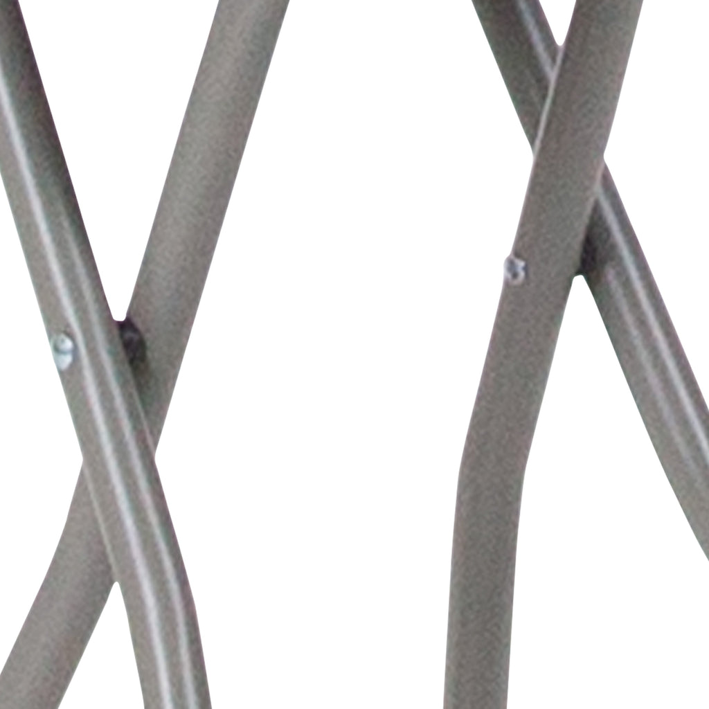 Foldable Stool with Plastic Seat and Powder Coated Frame