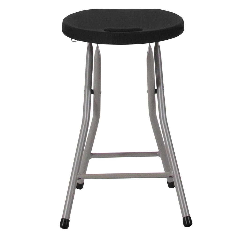 Foldable Stool with Plastic Seat and Powder Coated Frame
