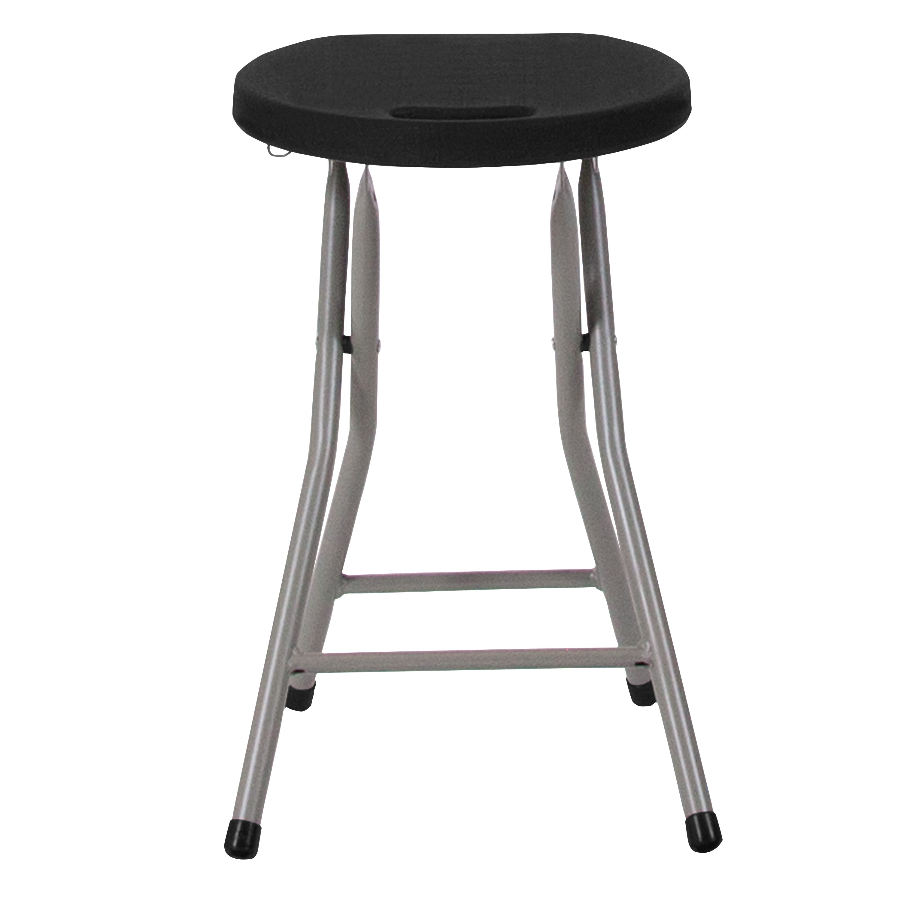 Foldable Stool with Plastic Seat and Powder Coated Frame