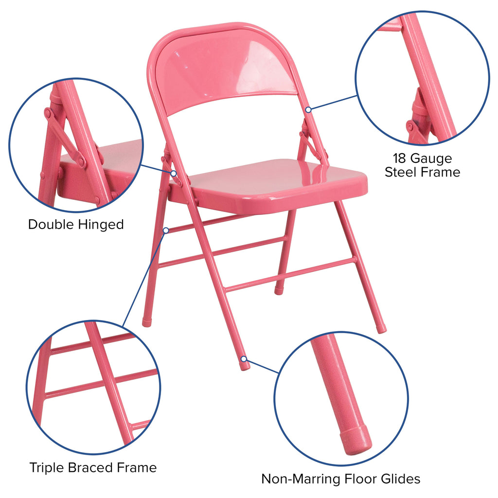 Series Triple Braced & Double Hinged Metal Folding Chair