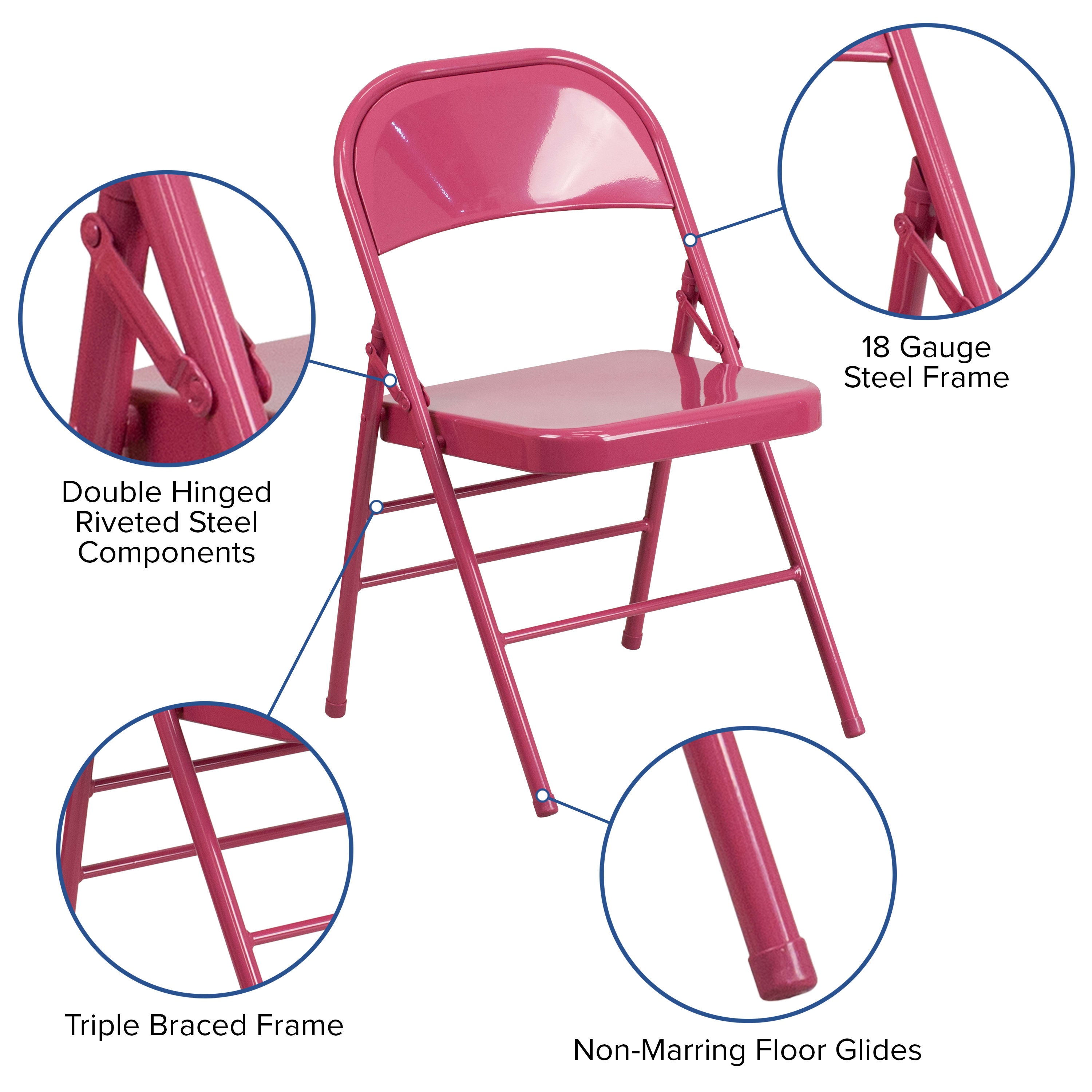 Series Triple Braced & Double Hinged Metal Folding Chair