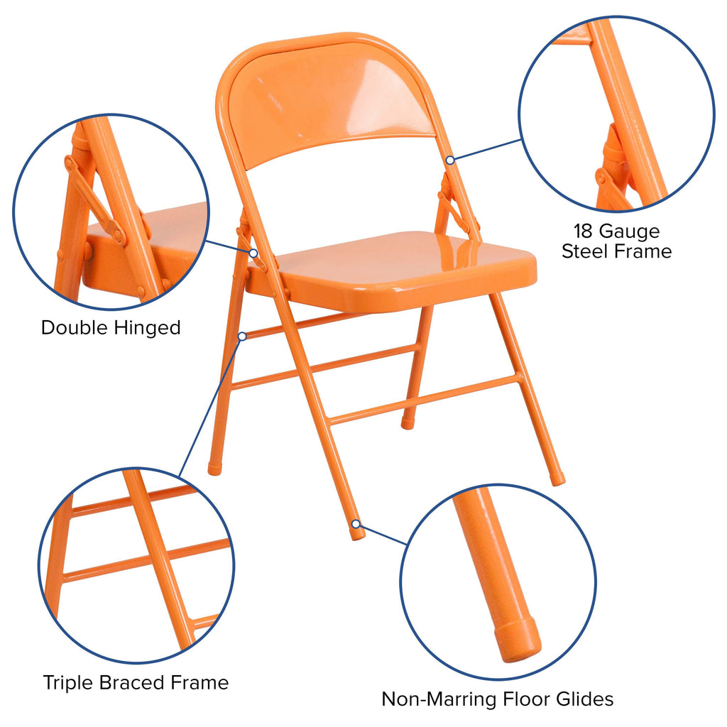 Series Triple Braced & Double Hinged Metal Folding Chair