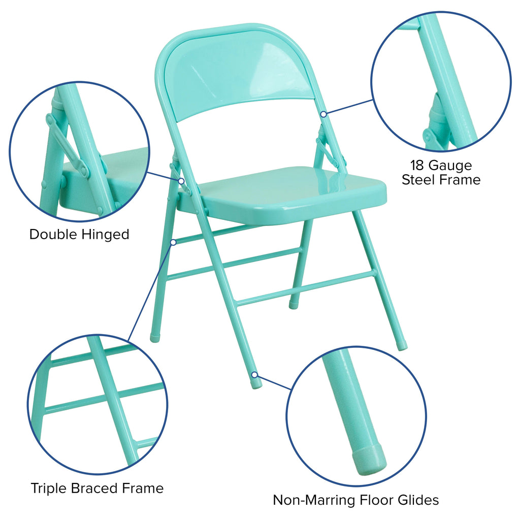 Series Triple Braced & Double Hinged Metal Folding Chair