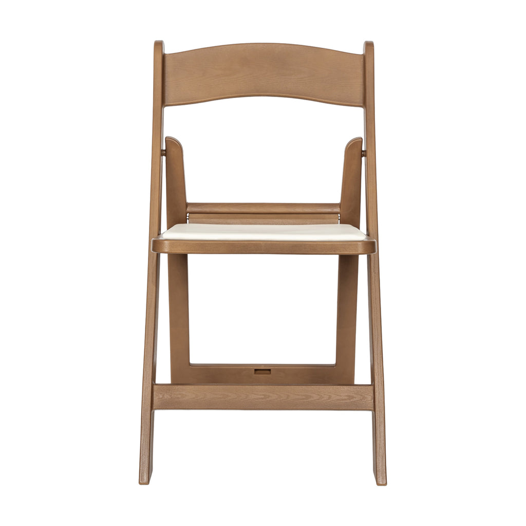 Commercial Indoor/Outdoor Lightweight Wood Look Resin Folding Event Chair