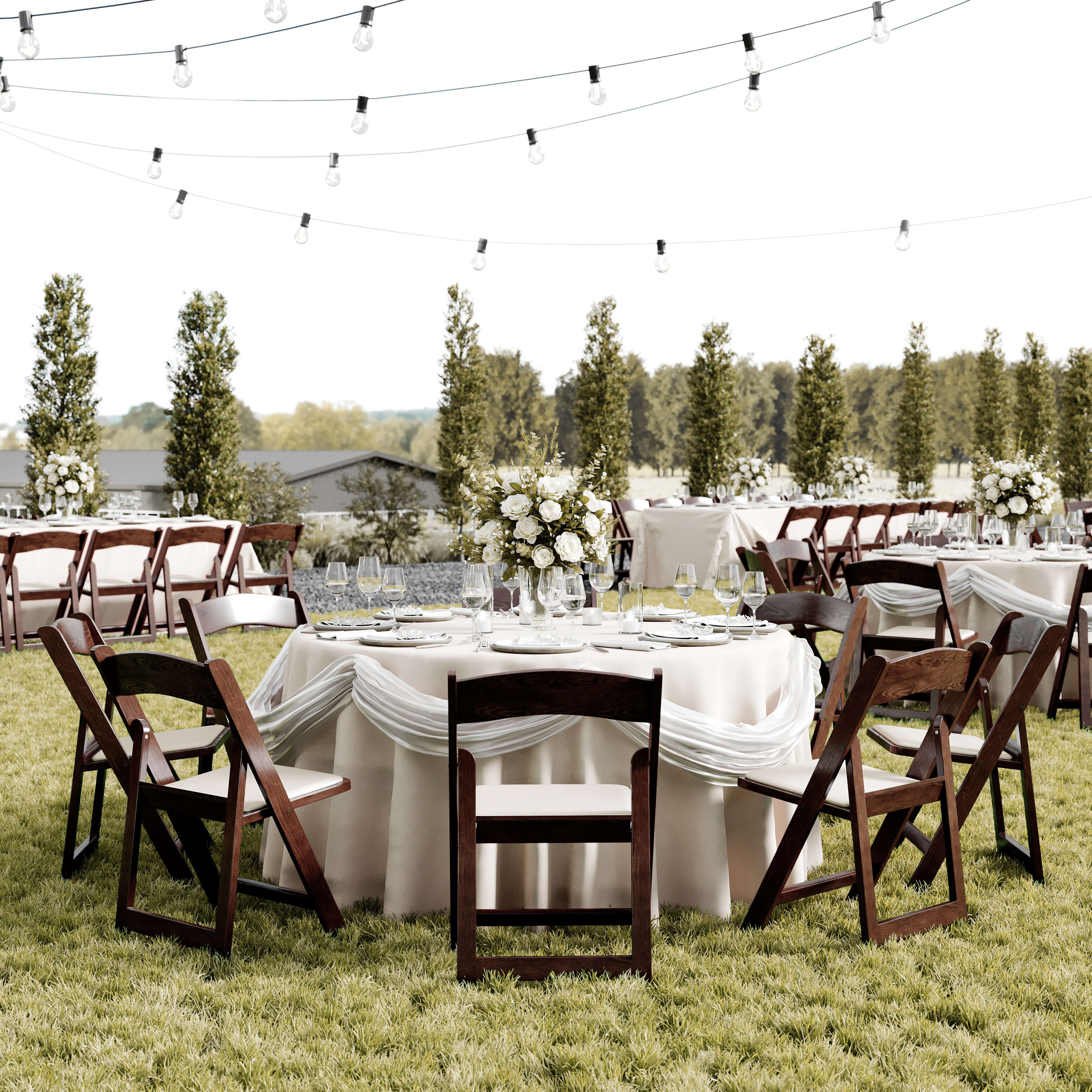 Commercial Indoor/Outdoor Lightweight Wood Look Resin Folding Event Chair