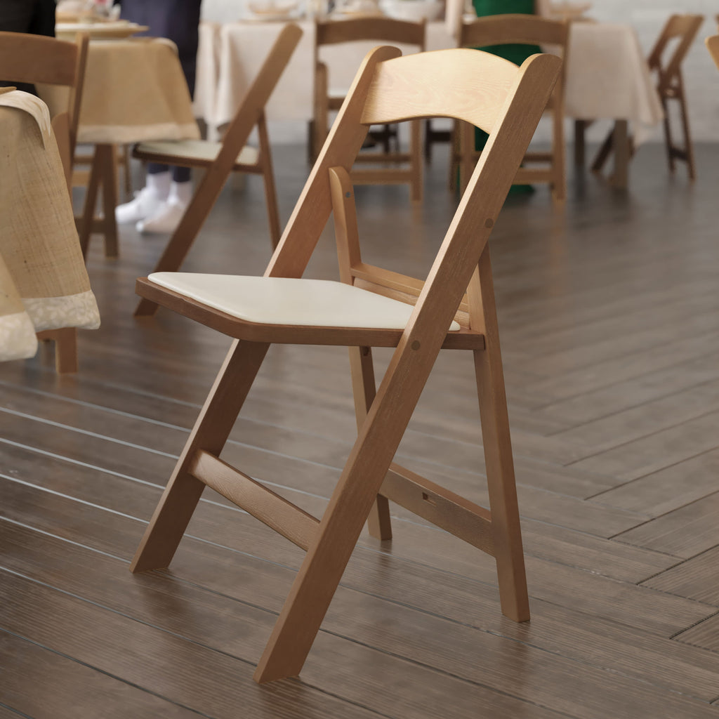 Commercial Indoor/Outdoor Lightweight Wood Look Resin Folding Event Chair