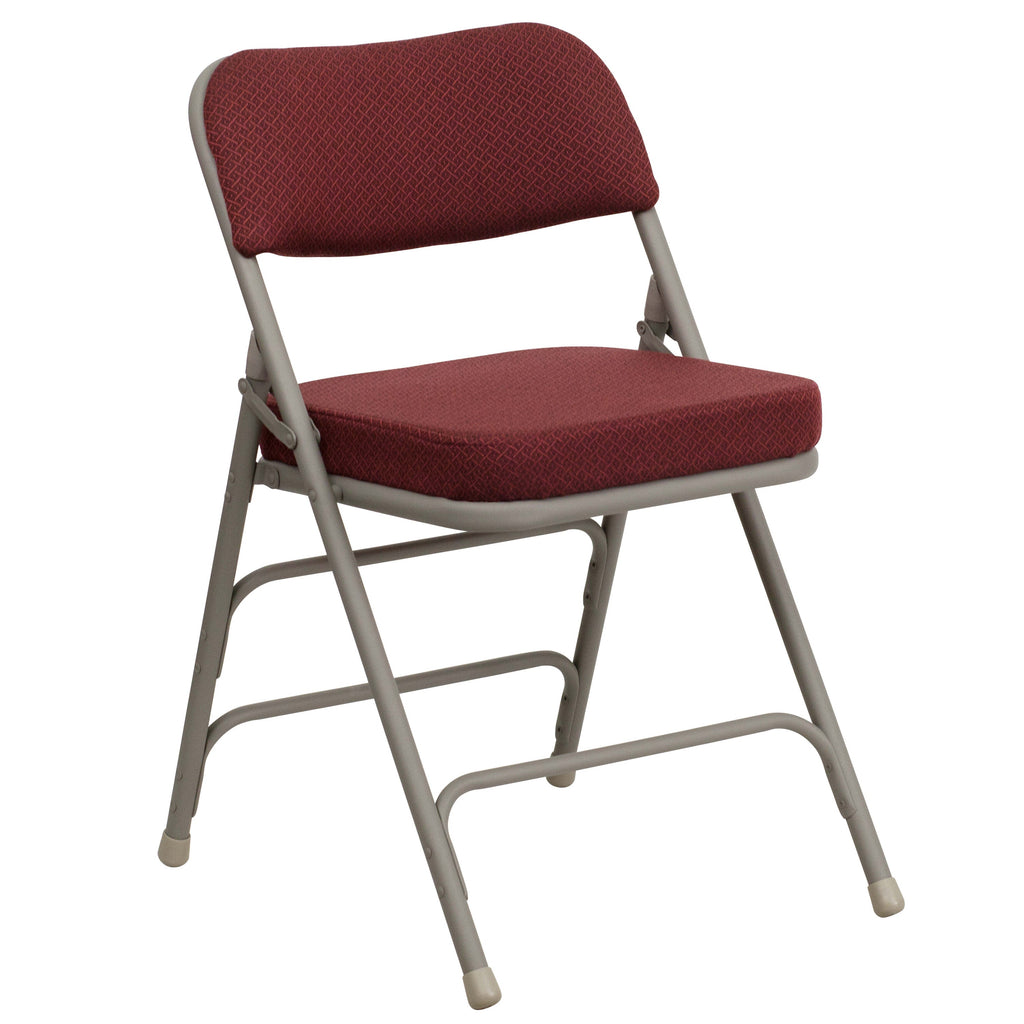 Series 18.5"W Premium Curved Triple Braced & Double Hinged Fabric Upholstered Metal Folding Chair