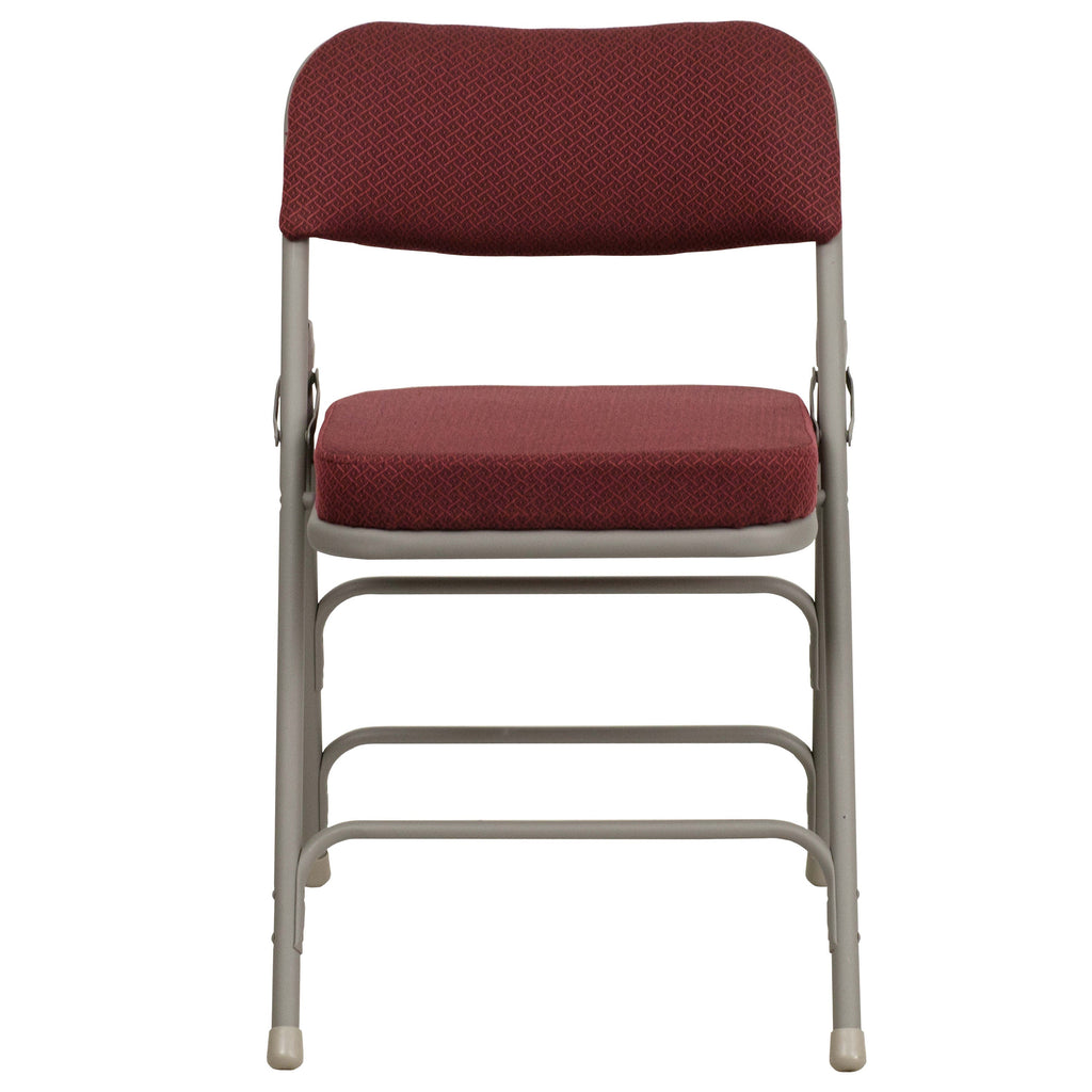 Series 18.5"W Premium Curved Triple Braced & Double Hinged Fabric Upholstered Metal Folding Chair