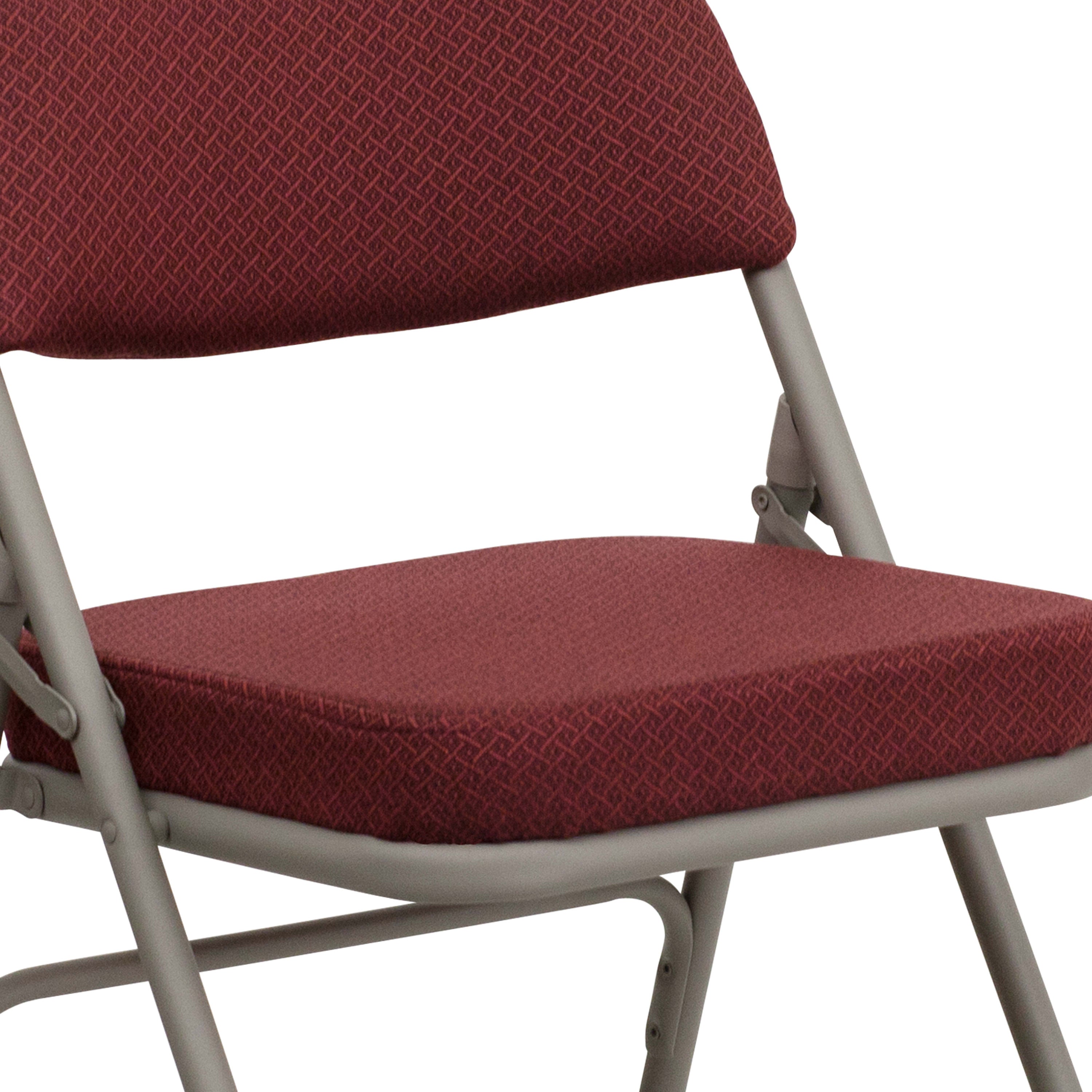 Series 18.5"W Premium Curved Triple Braced & Double Hinged Fabric Upholstered Metal Folding Chair