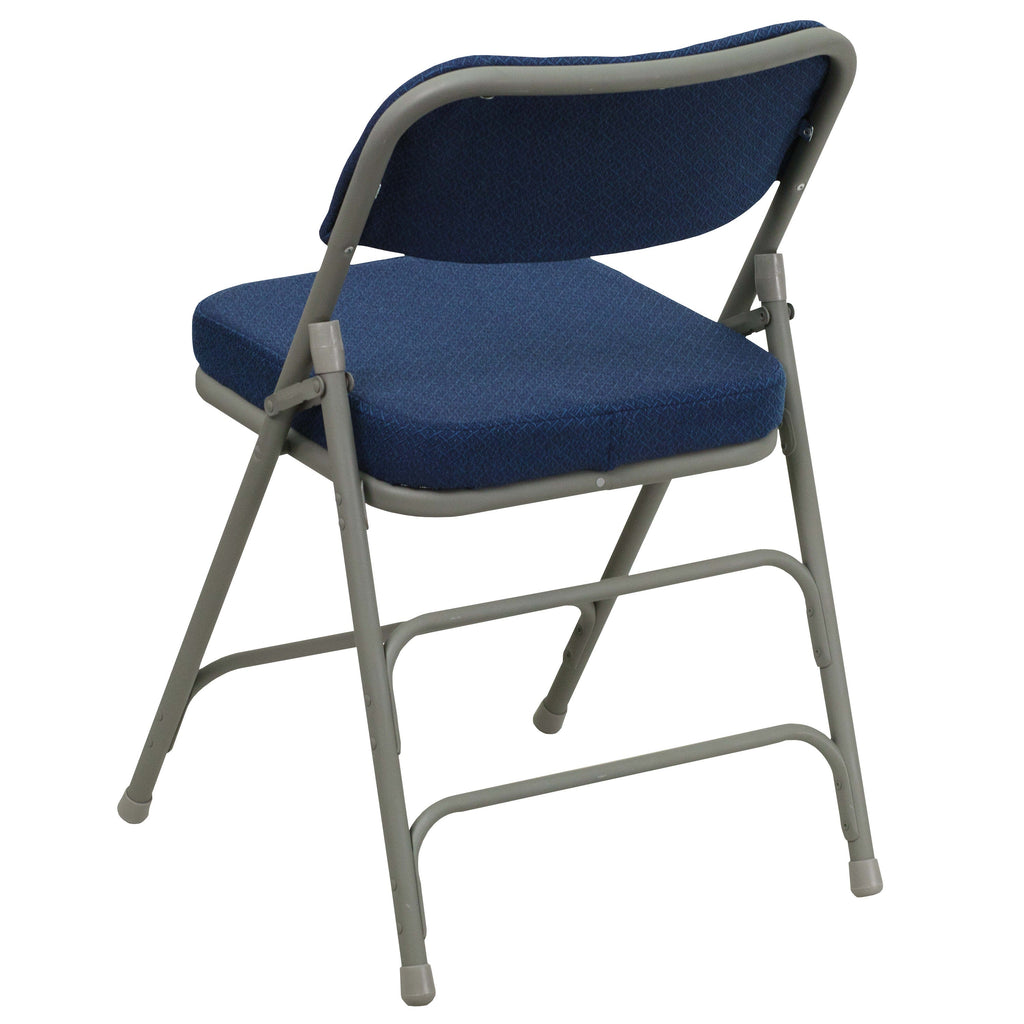 Series 18.5"W Premium Curved Triple Braced & Double Hinged Fabric Upholstered Metal Folding Chair