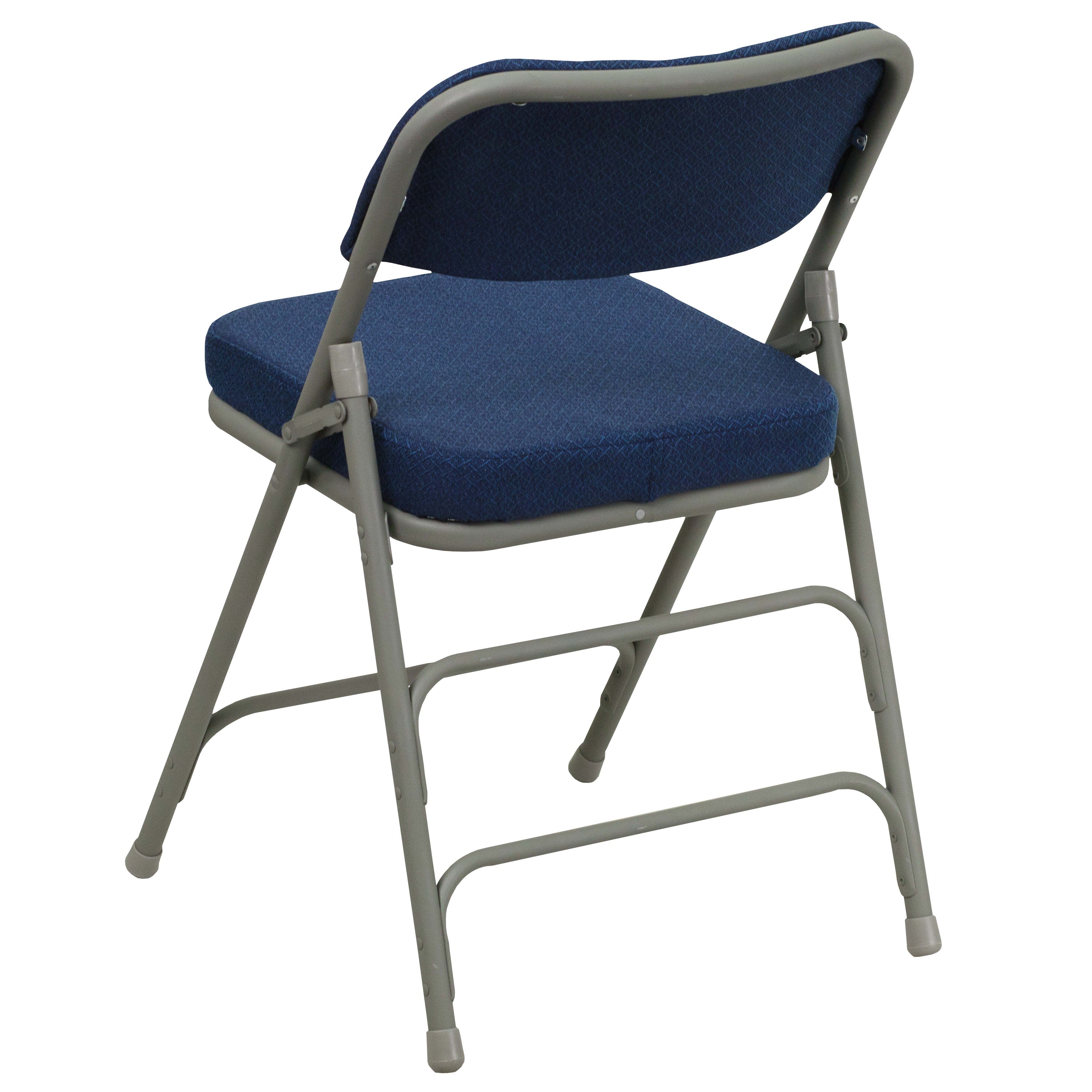 Series 18.5"W Premium Curved Triple Braced & Double Hinged Fabric Upholstered Metal Folding Chair
