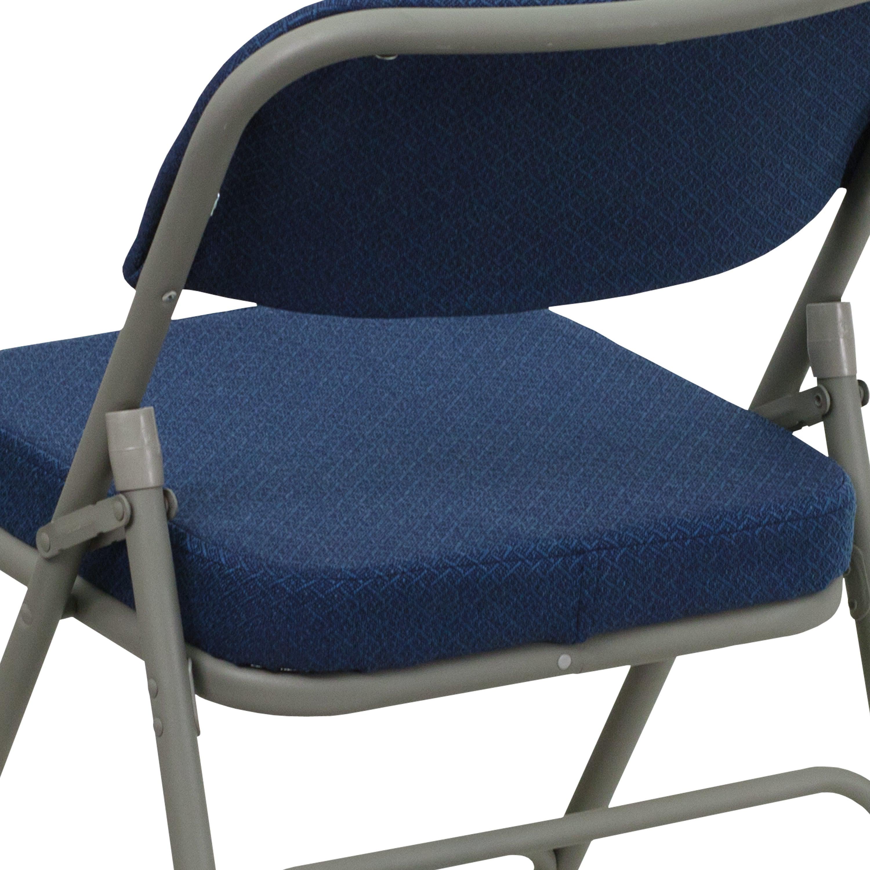 Series 18.5"W Premium Curved Triple Braced & Double Hinged Fabric Upholstered Metal Folding Chair