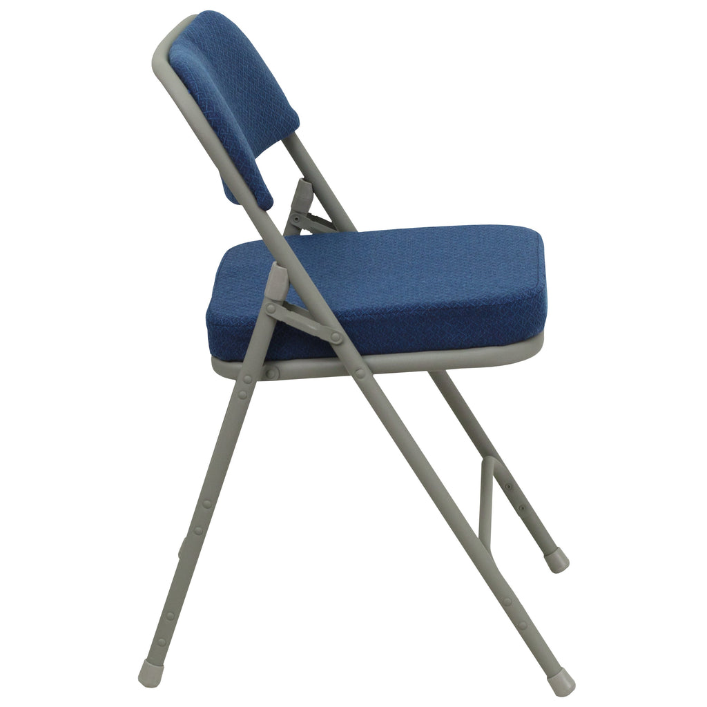 Series 18.5"W Premium Curved Triple Braced & Double Hinged Fabric Upholstered Metal Folding Chair