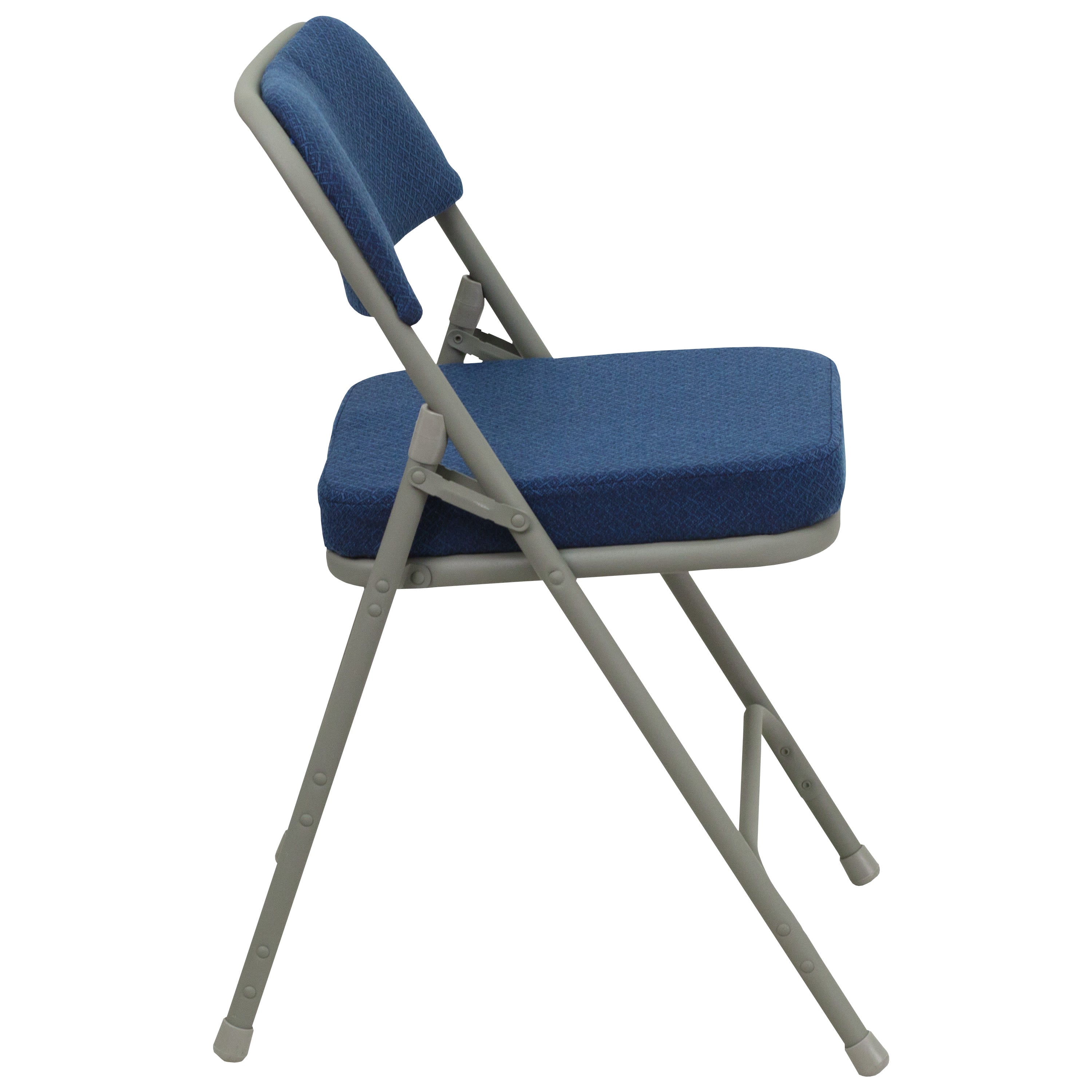 Series 18.5"W Premium Curved Triple Braced & Double Hinged Fabric Upholstered Metal Folding Chair