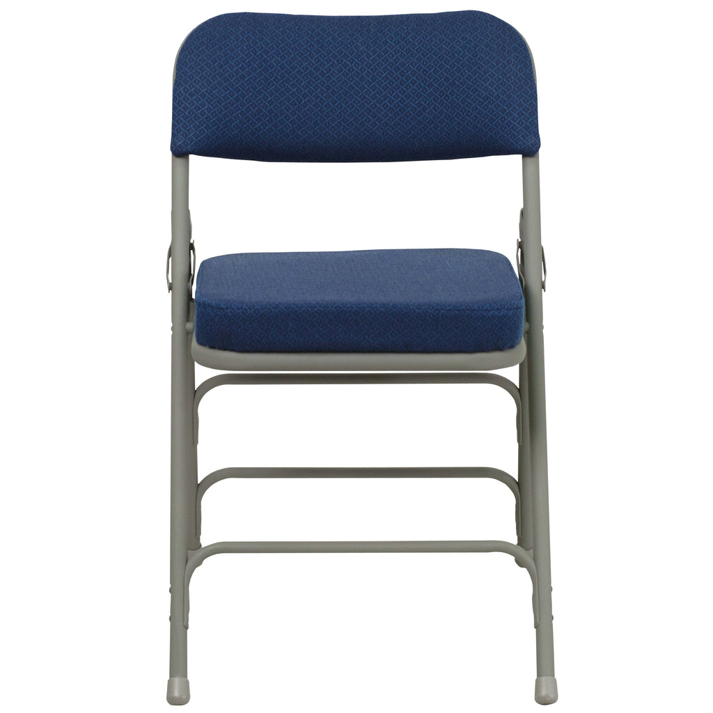 Series 18.5"W Premium Curved Triple Braced & Double Hinged Fabric Upholstered Metal Folding Chair