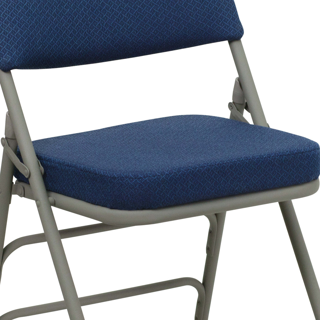 Series 18.5"W Premium Curved Triple Braced & Double Hinged Fabric Upholstered Metal Folding Chair