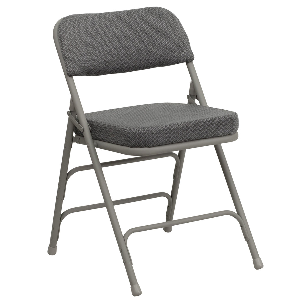 Series 18.5"W Premium Curved Triple Braced & Double Hinged Fabric Upholstered Metal Folding Chair