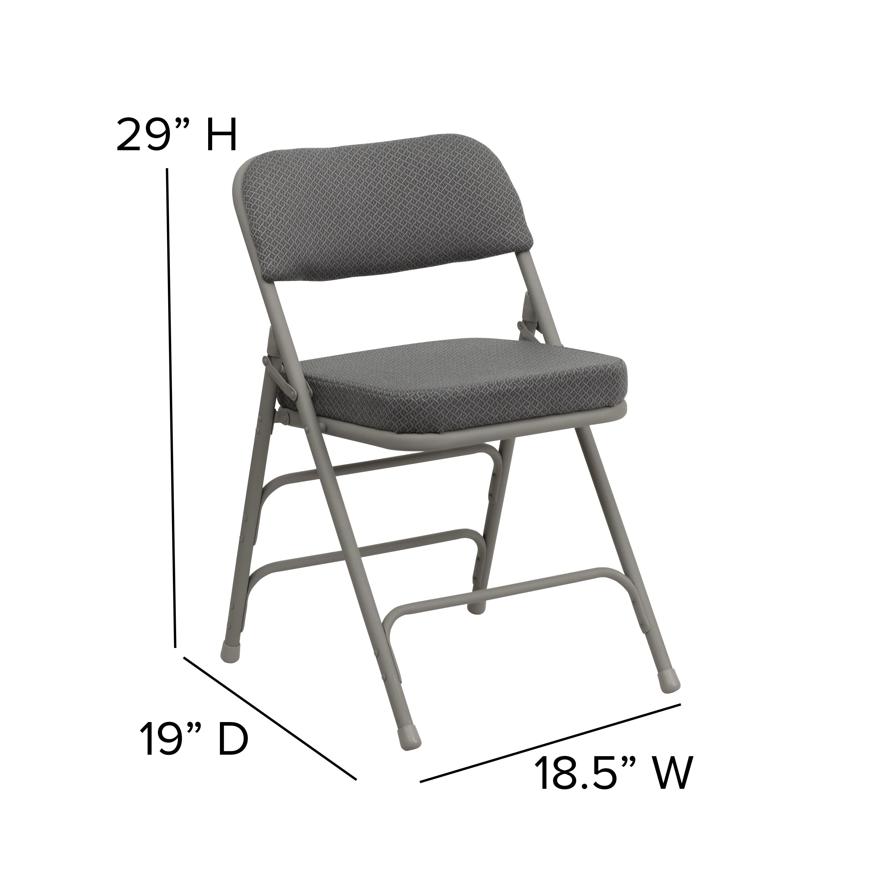 Series 18.5"W Premium Curved Triple Braced & Double Hinged Fabric Upholstered Metal Folding Chair