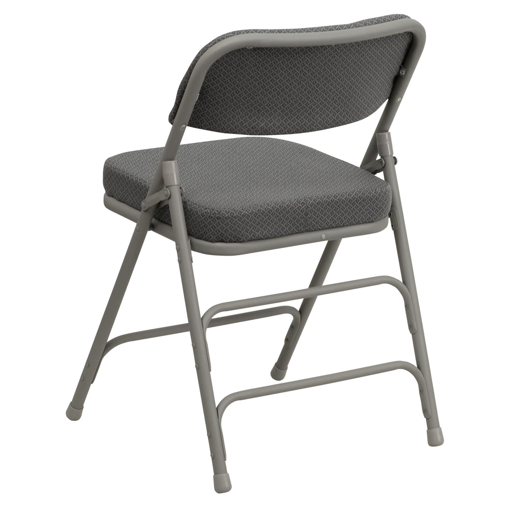 Series 18.5"W Premium Curved Triple Braced & Double Hinged Fabric Upholstered Metal Folding Chair