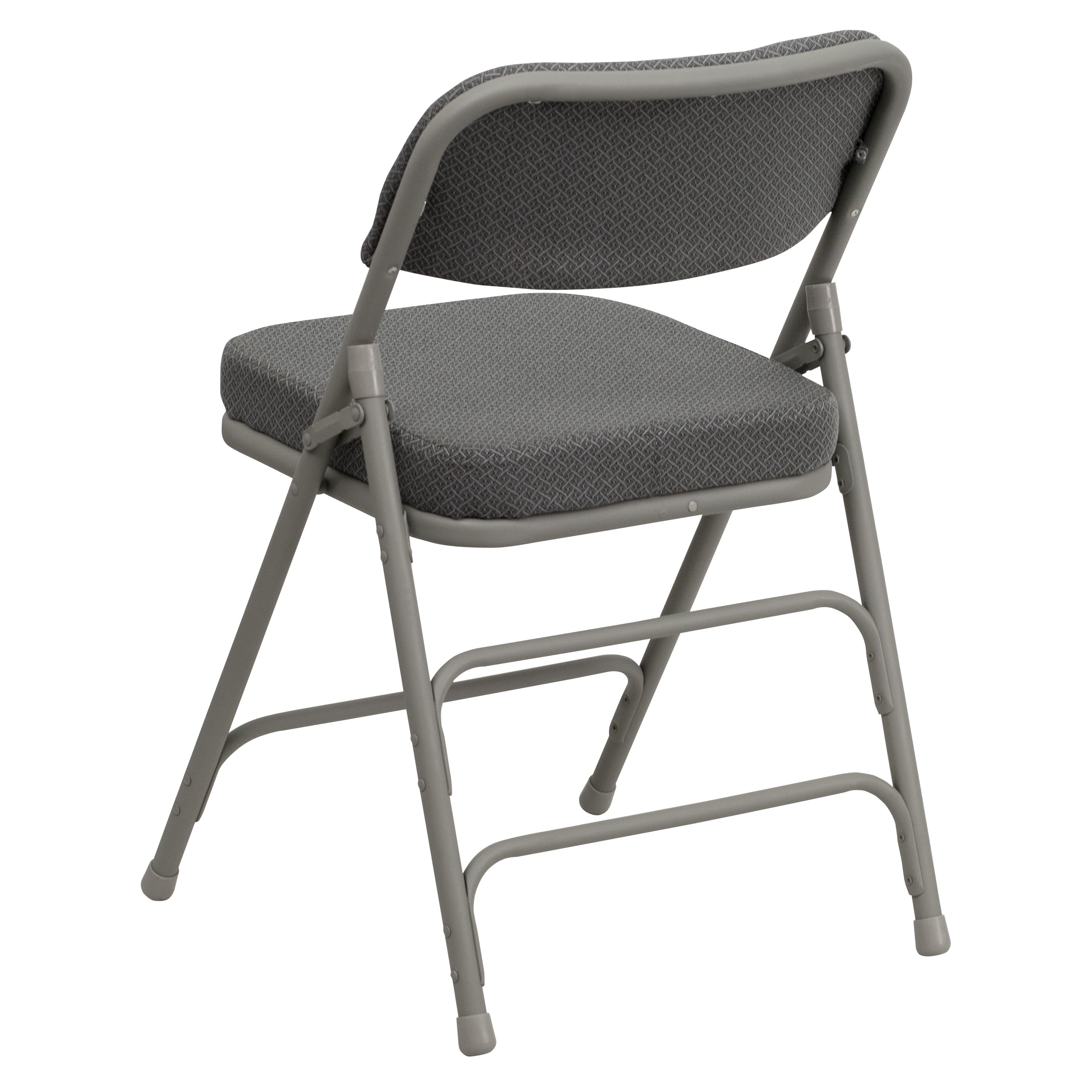 Series 18.5"W Premium Curved Triple Braced & Double Hinged Fabric Upholstered Metal Folding Chair