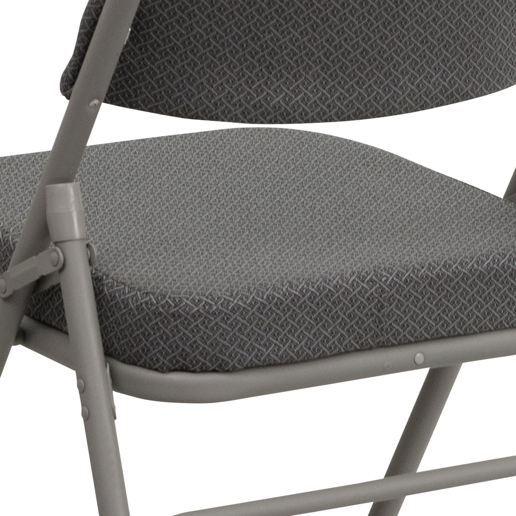 Series 18.5"W Premium Curved Triple Braced & Double Hinged Fabric Upholstered Metal Folding Chair