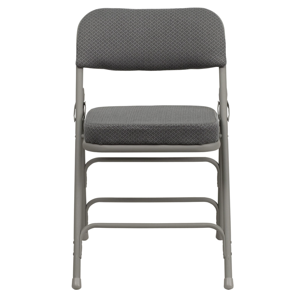 Series 18.5"W Premium Curved Triple Braced & Double Hinged Fabric Upholstered Metal Folding Chair