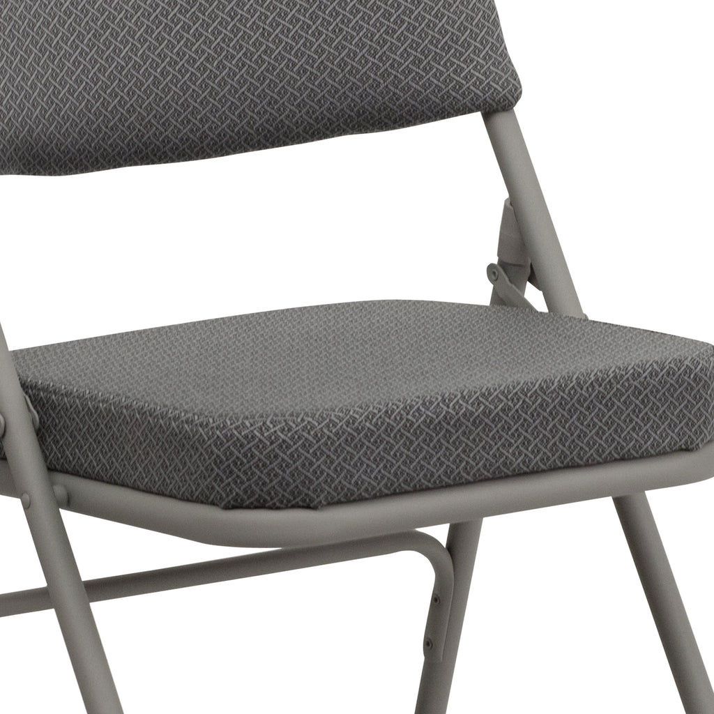Series 18.5"W Premium Curved Triple Braced & Double Hinged Fabric Upholstered Metal Folding Chair