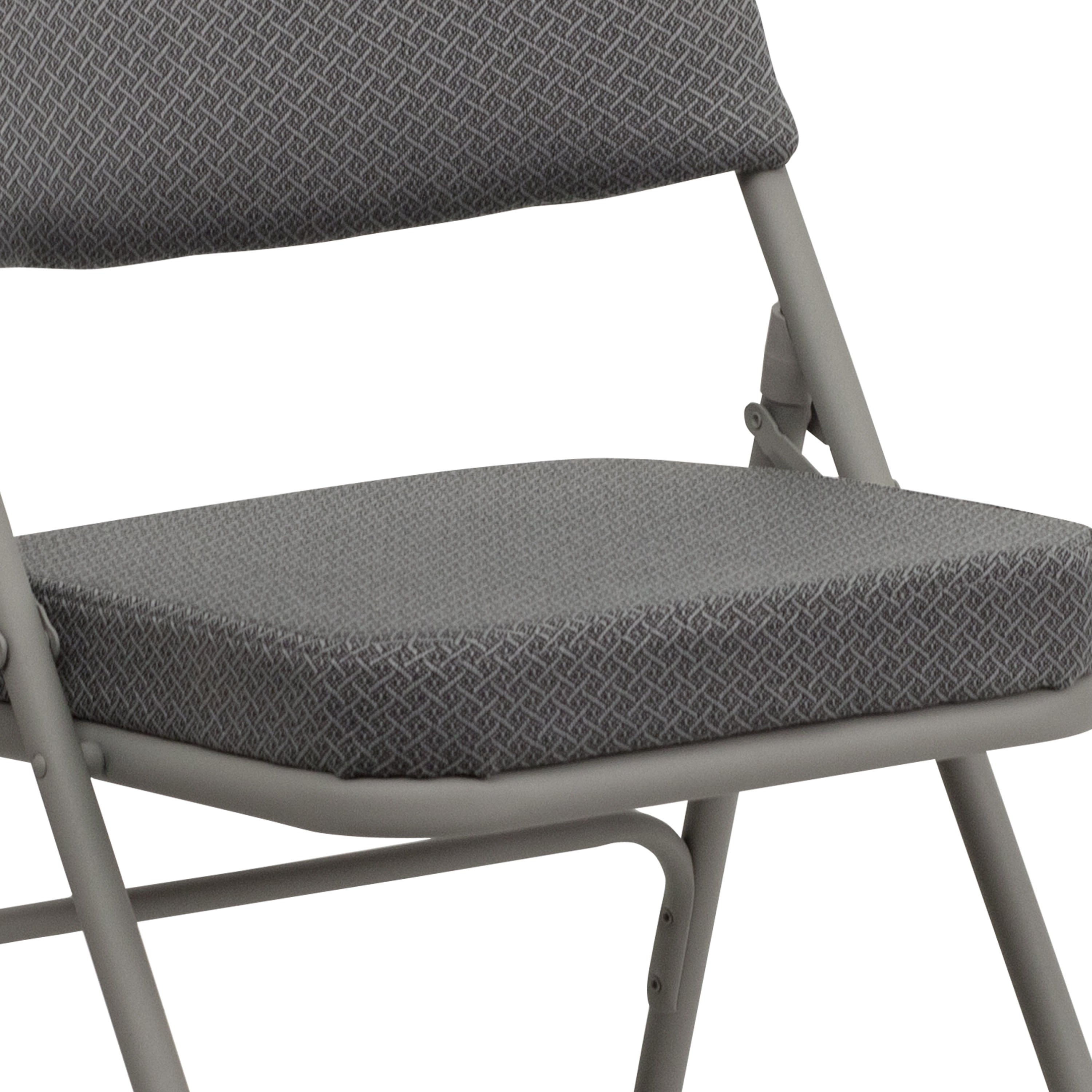 Series 18.5"W Premium Curved Triple Braced & Double Hinged Fabric Upholstered Metal Folding Chair