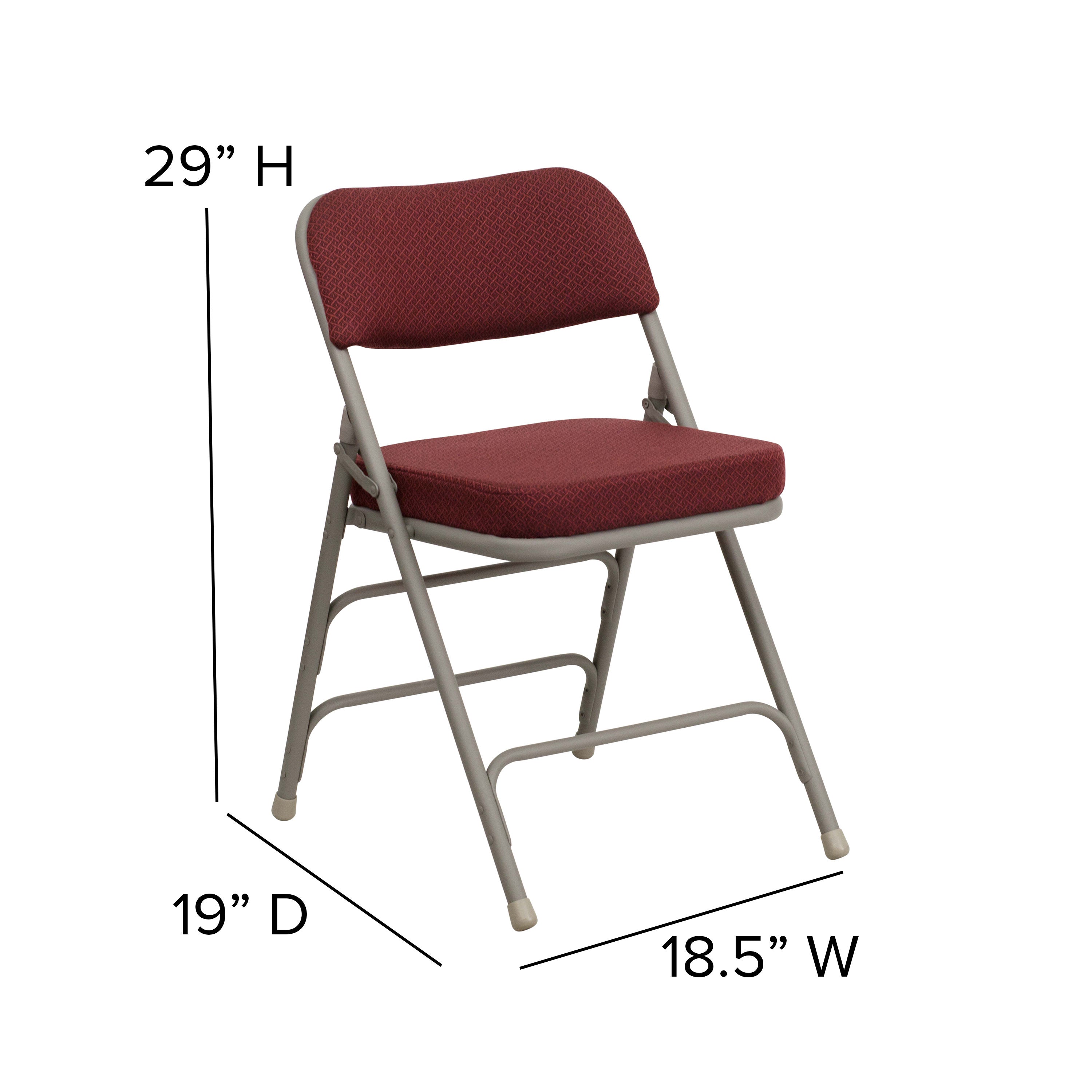 Series 18.5"W Premium Curved Triple Braced & Double Hinged Fabric Upholstered Metal Folding Chair
