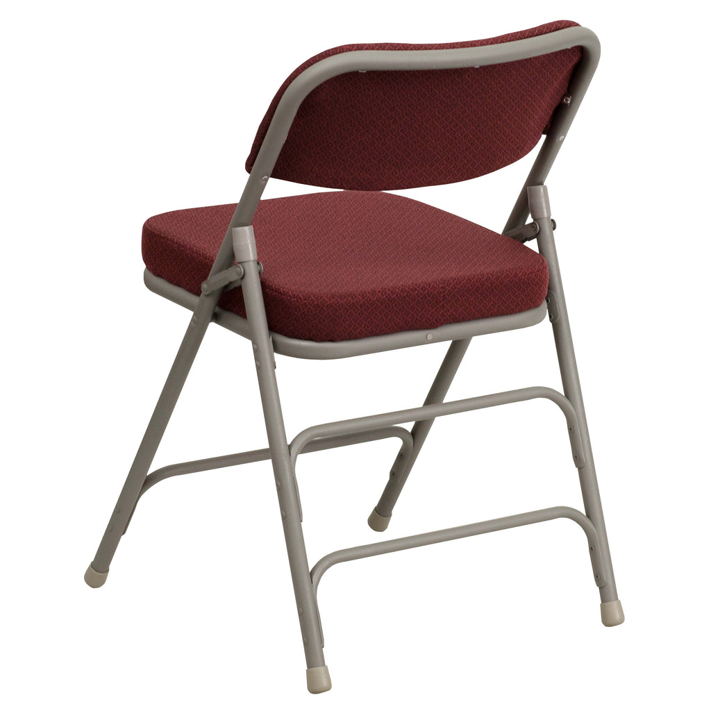 Series 18.5"W Premium Curved Triple Braced & Double Hinged Fabric Upholstered Metal Folding Chair