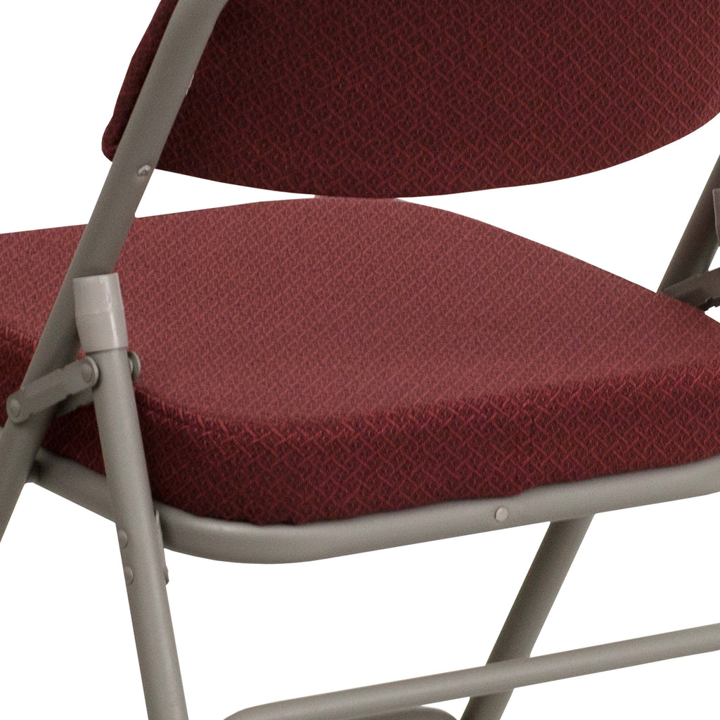 Series 18.5"W Premium Curved Triple Braced & Double Hinged Fabric Upholstered Metal Folding Chair