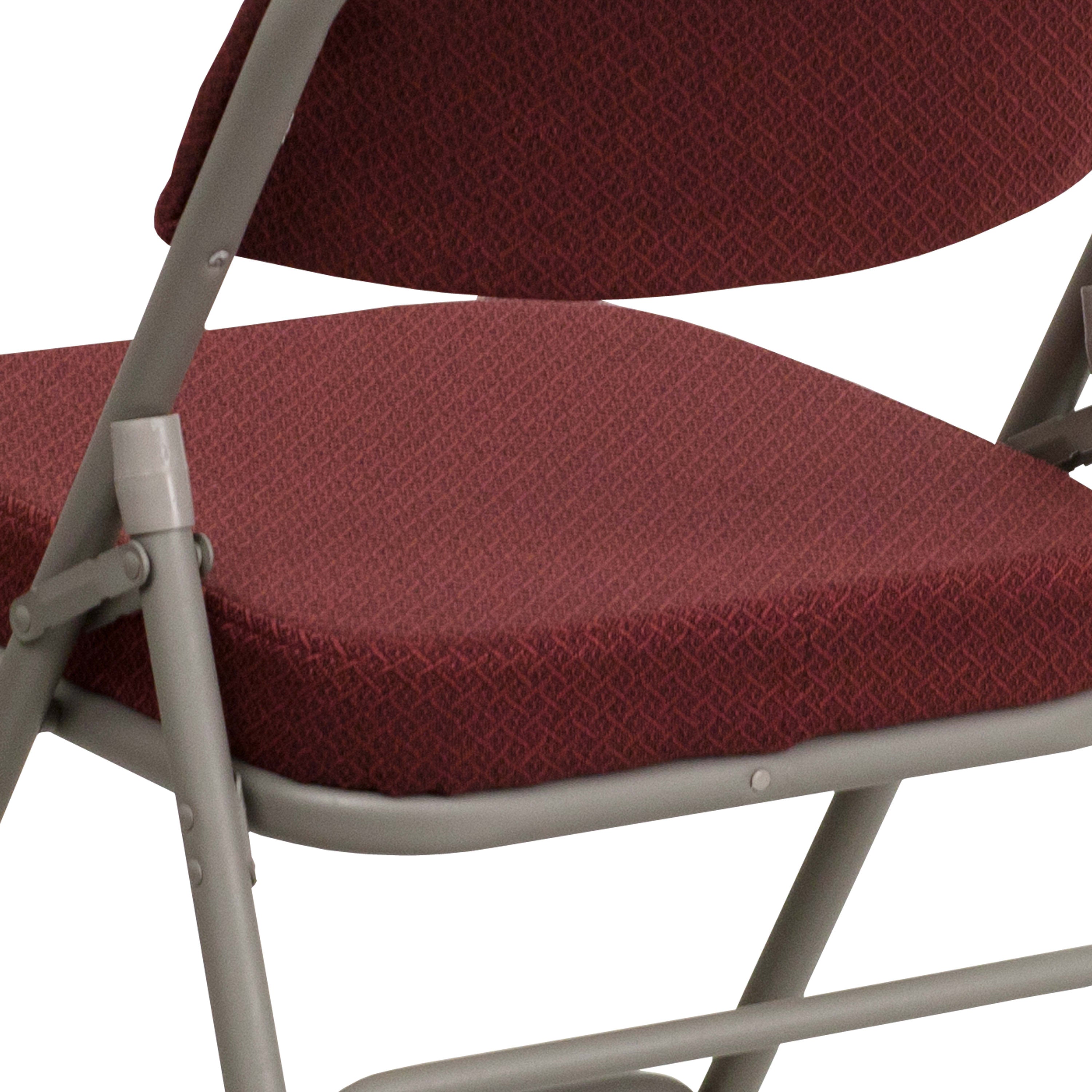Series 18.5"W Premium Curved Triple Braced & Double Hinged Fabric Upholstered Metal Folding Chair