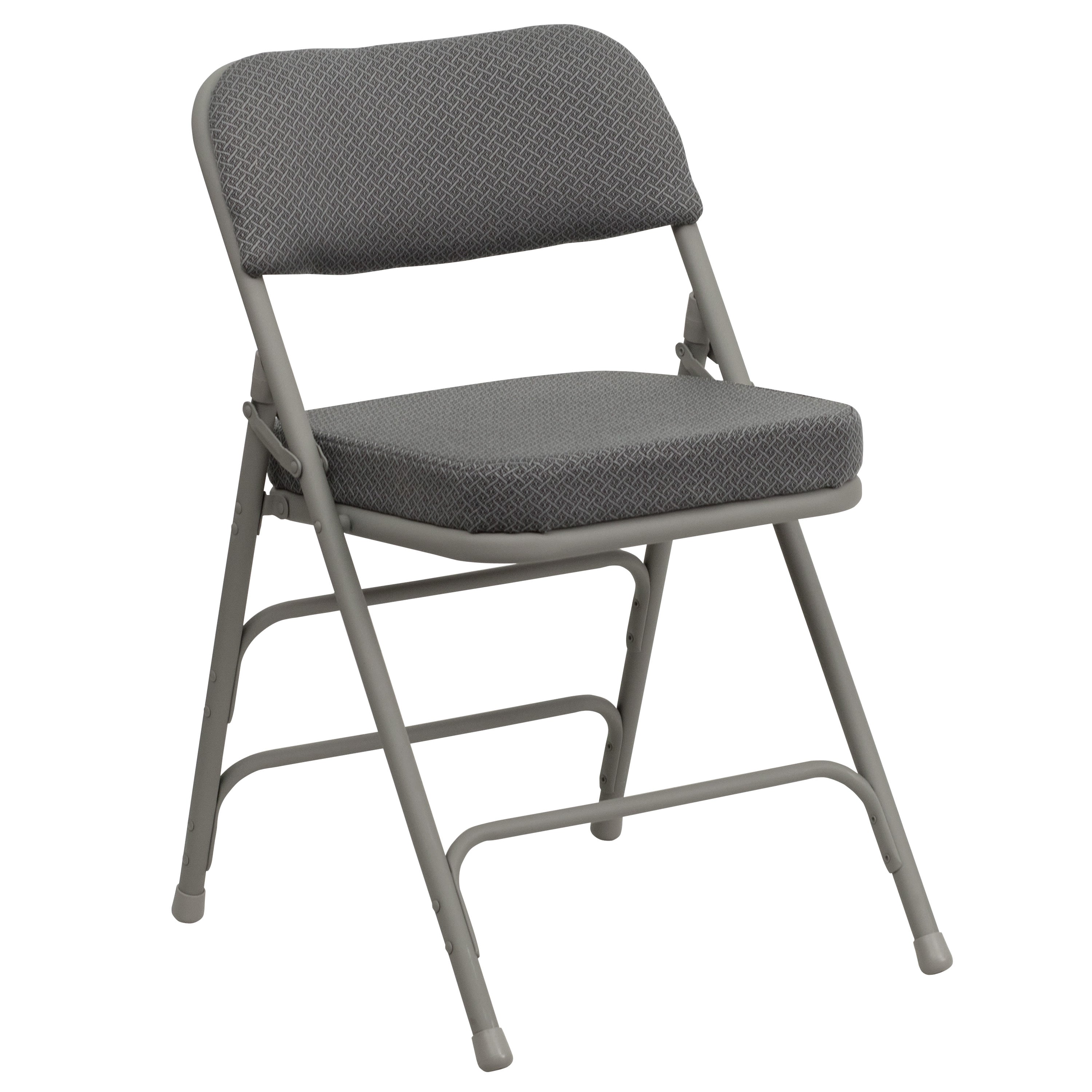 Series 18.5"W Premium Curved Triple Braced & Double Hinged Fabric Upholstered Metal Folding Chair
