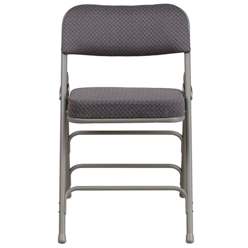 Series 18"W Premium Curved Triple Braced & Hinged Fabric Upholstered Metal Folding Chair