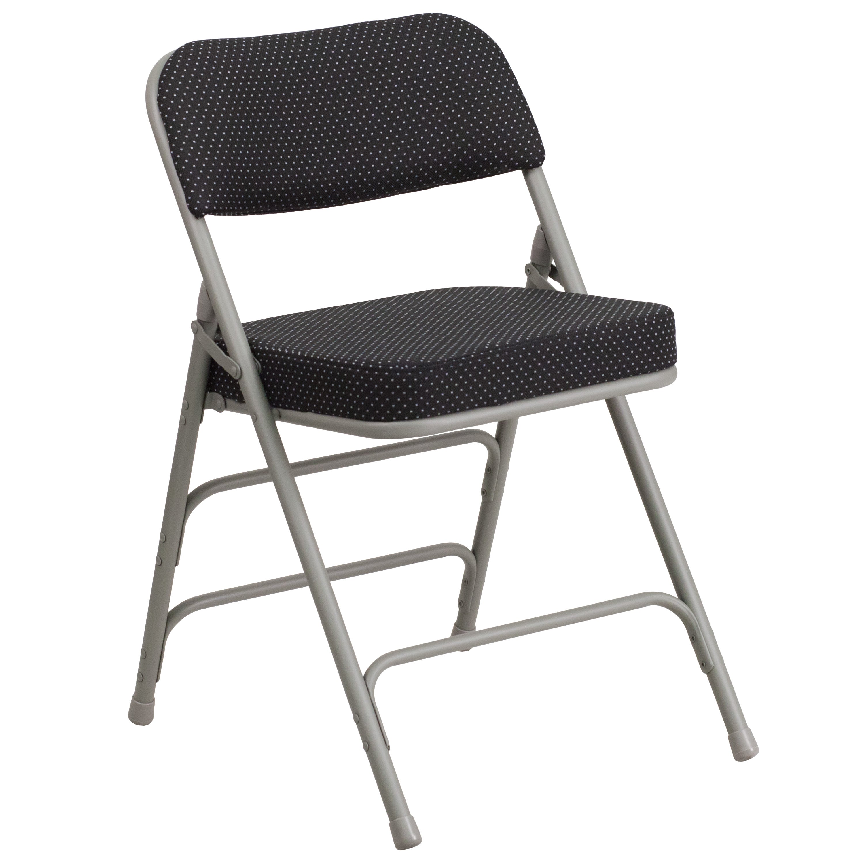 Series 18"W Premium Curved Triple Braced & Hinged Fabric Upholstered Metal Folding Chair