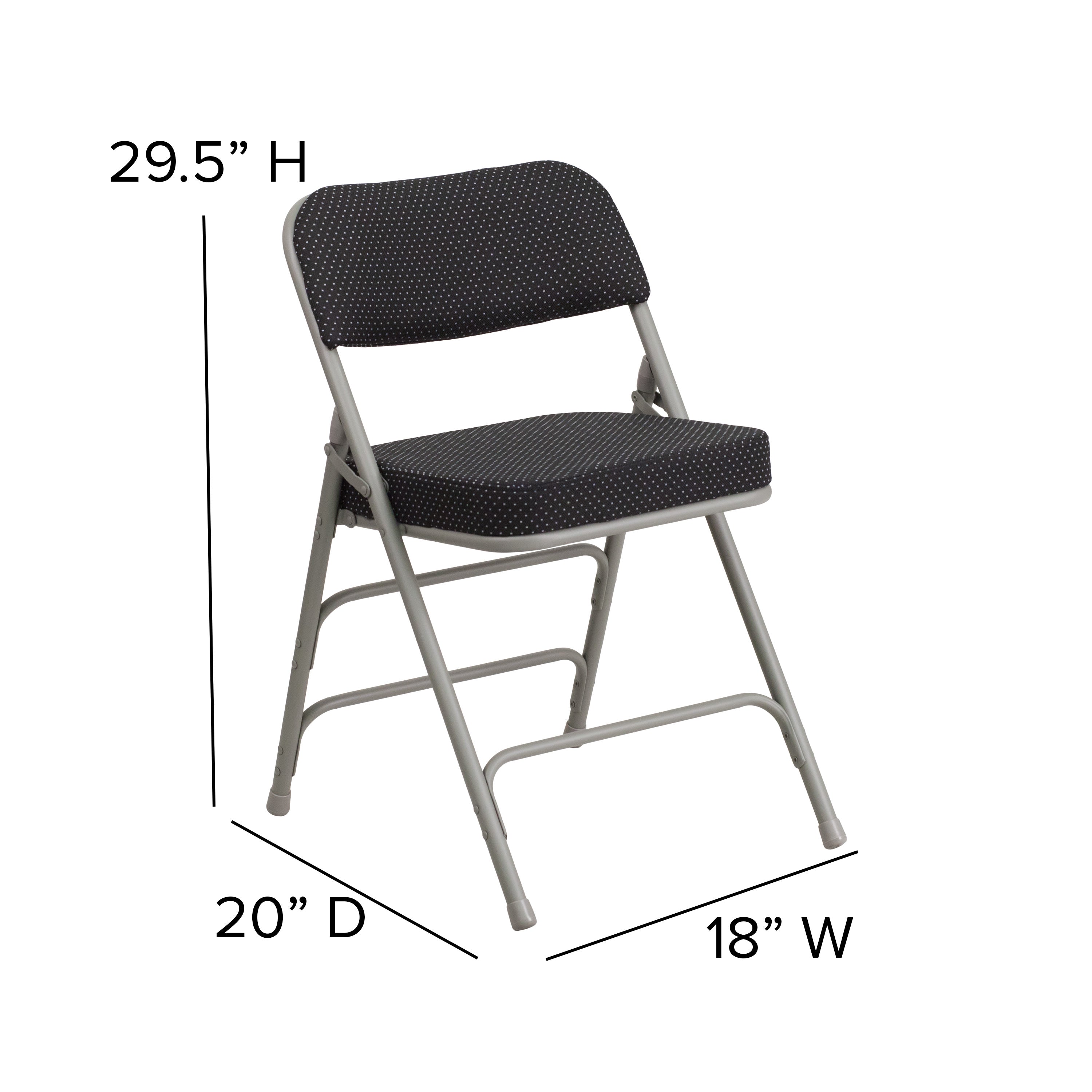 Series 18"W Premium Curved Triple Braced & Hinged Fabric Upholstered Metal Folding Chair