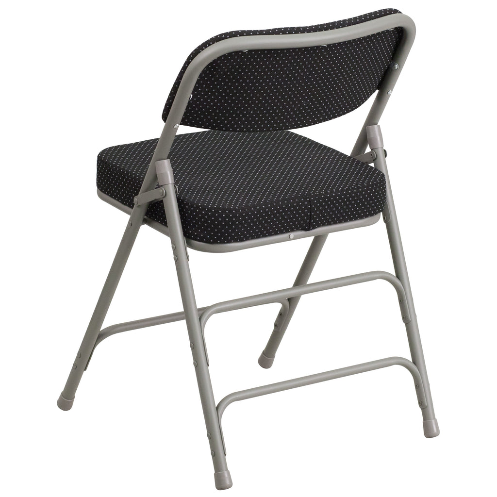 Series 18"W Premium Curved Triple Braced & Hinged Fabric Upholstered Metal Folding Chair