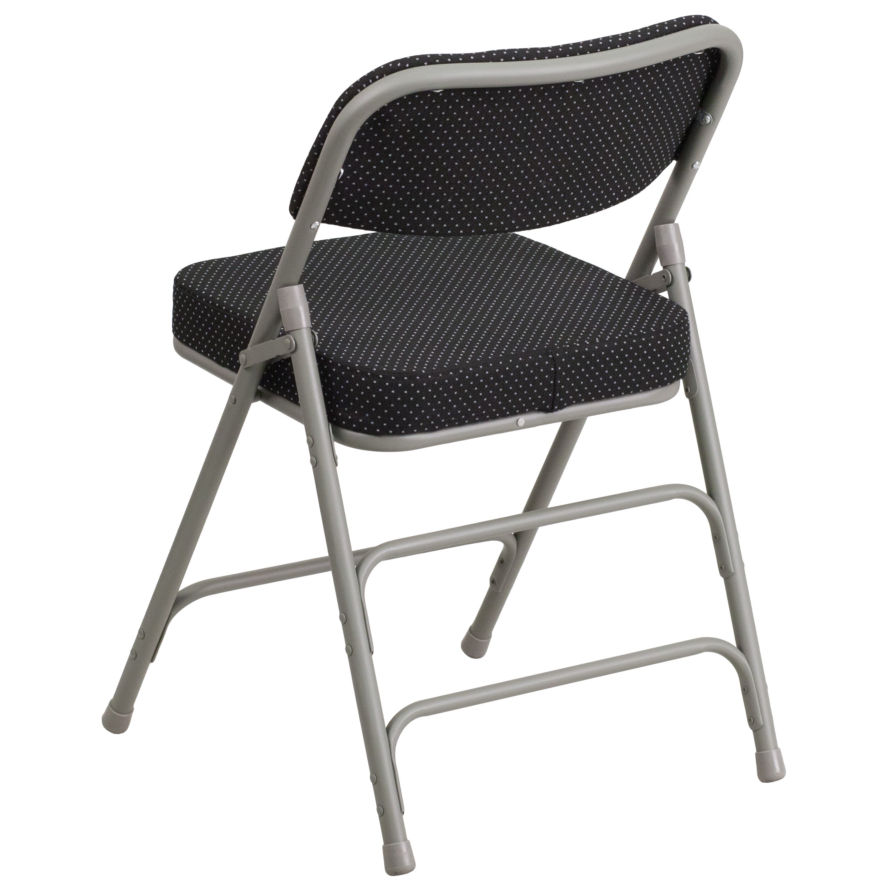 Series 18"W Premium Curved Triple Braced & Hinged Fabric Upholstered Metal Folding Chair