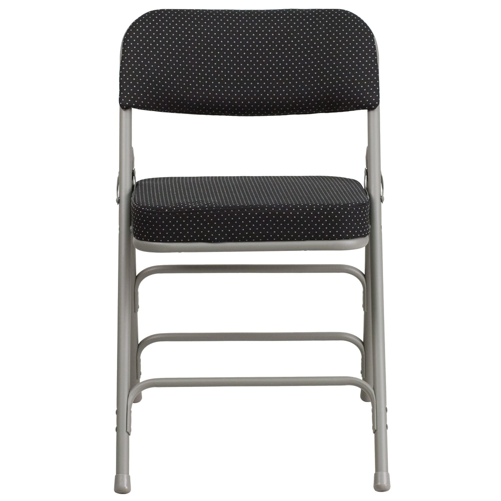 Series 18"W Premium Curved Triple Braced & Hinged Fabric Upholstered Metal Folding Chair