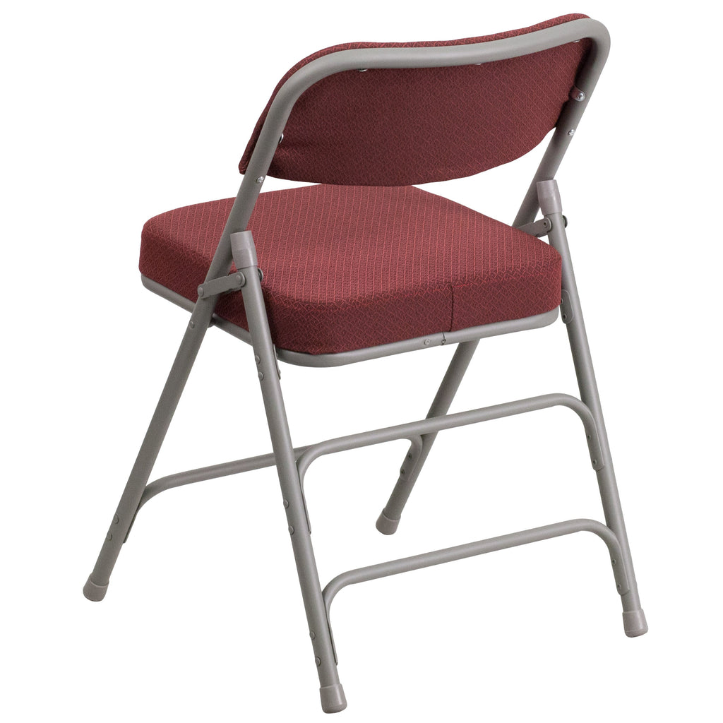 Series 18"W Premium Curved Triple Braced & Hinged Fabric Upholstered Metal Folding Chair