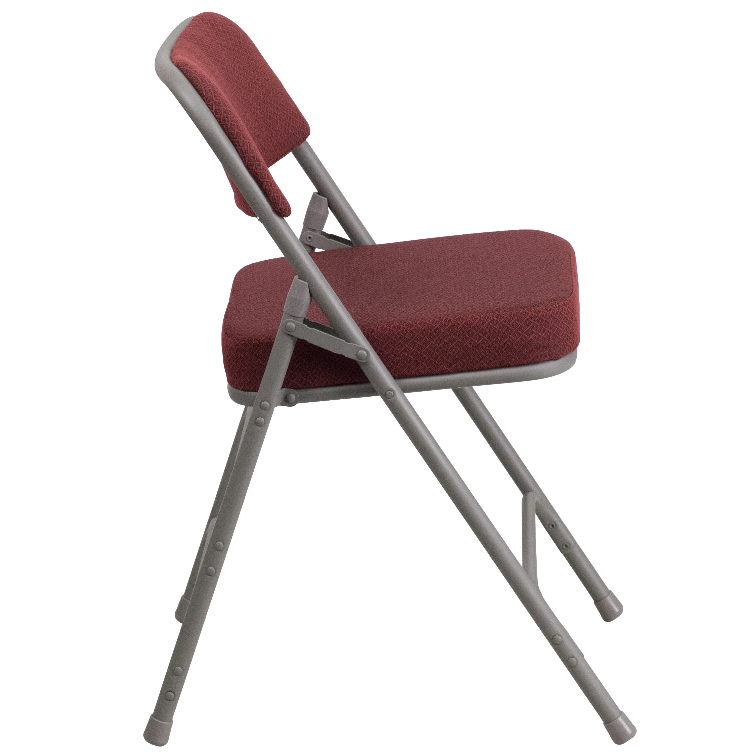 Series 18"W Premium Curved Triple Braced & Hinged Fabric Upholstered Metal Folding Chair