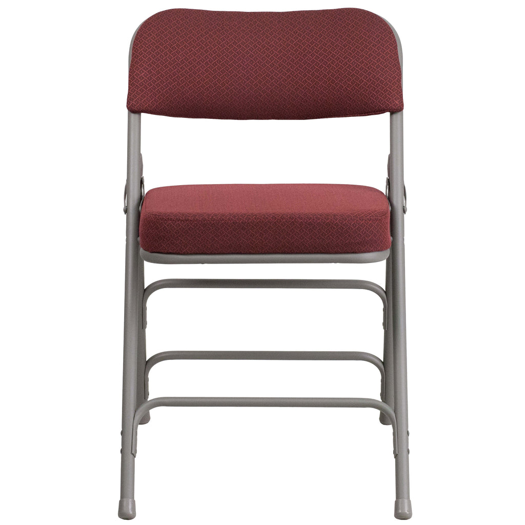 Series 18"W Premium Curved Triple Braced & Hinged Fabric Upholstered Metal Folding Chair