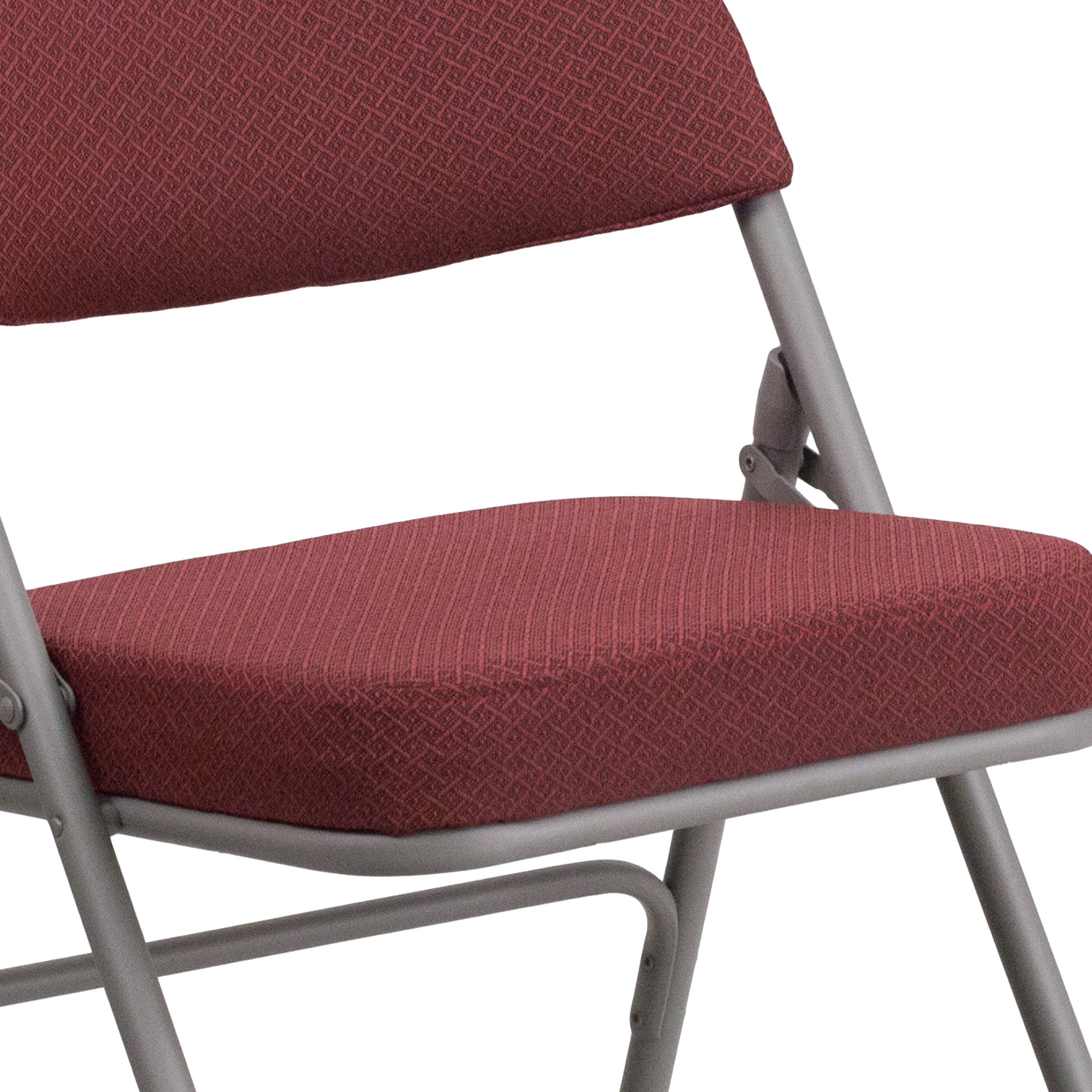 Series 18"W Premium Curved Triple Braced & Hinged Fabric Upholstered Metal Folding Chair