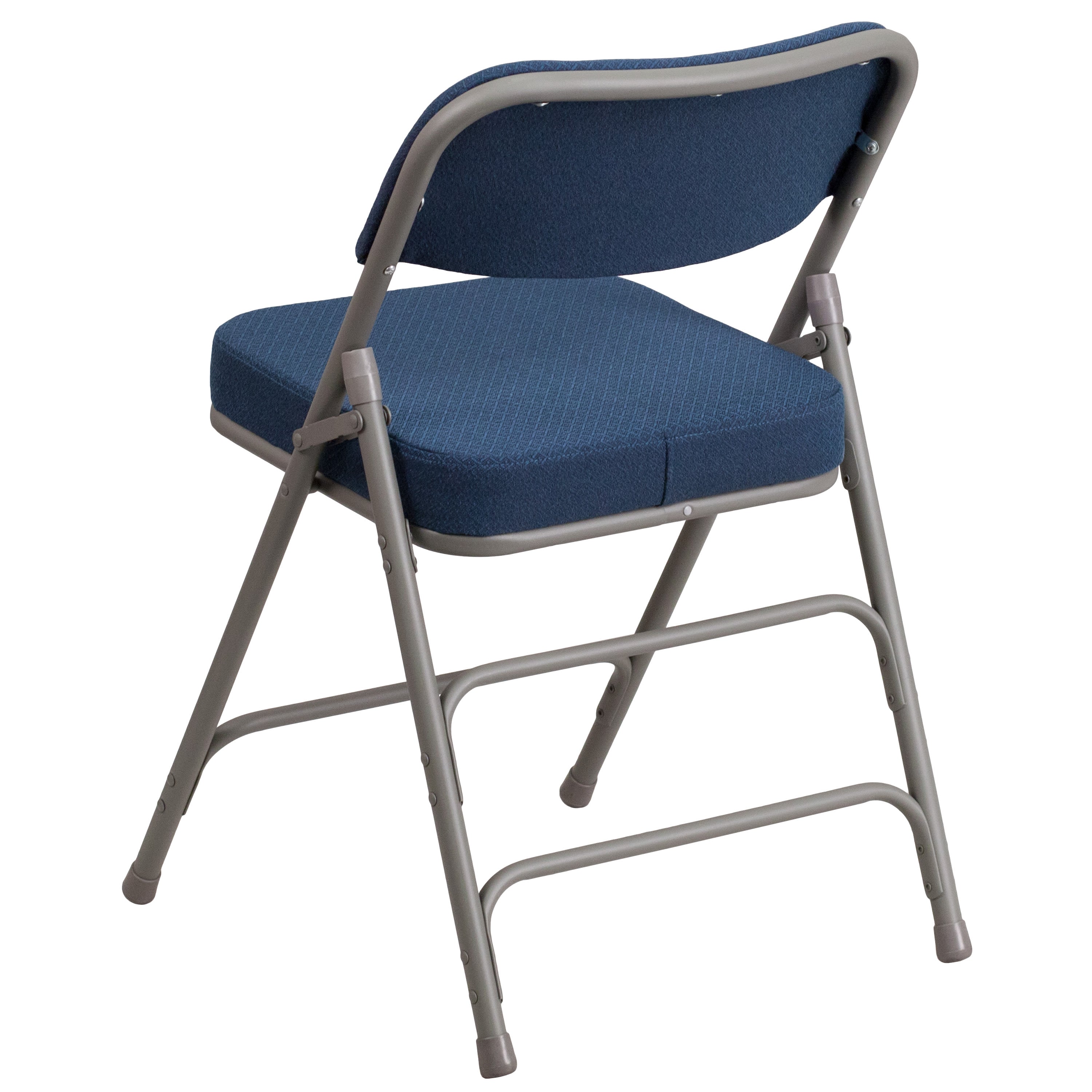 Series 18"W Premium Curved Triple Braced & Hinged Fabric Upholstered Metal Folding Chair