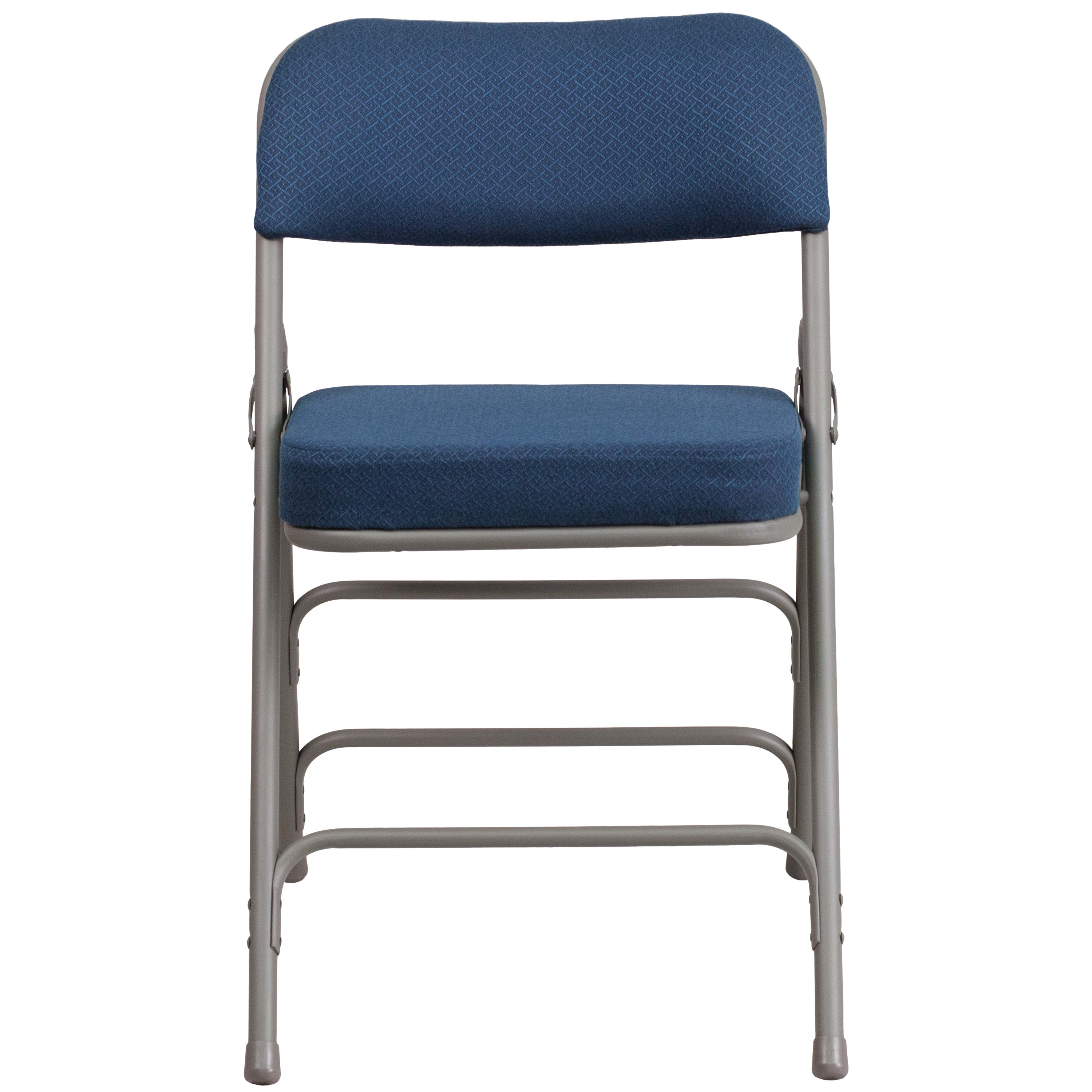 Series 18"W Premium Curved Triple Braced & Hinged Fabric Upholstered Metal Folding Chair