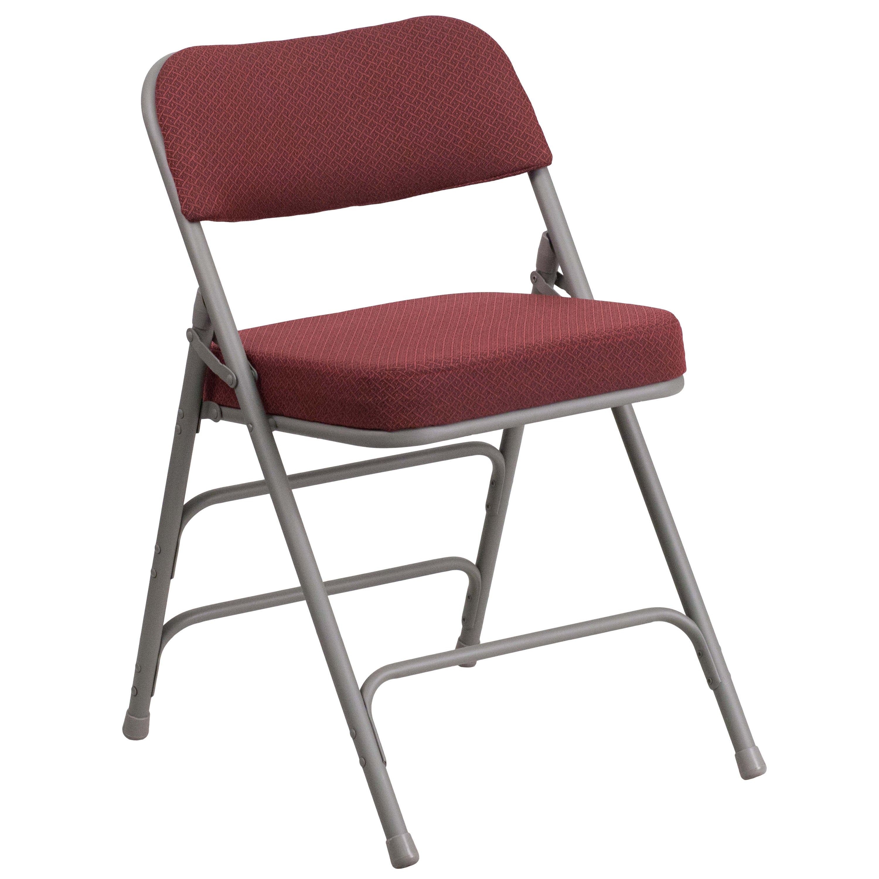 Series 18"W Premium Curved Triple Braced & Hinged Fabric Upholstered Metal Folding Chair