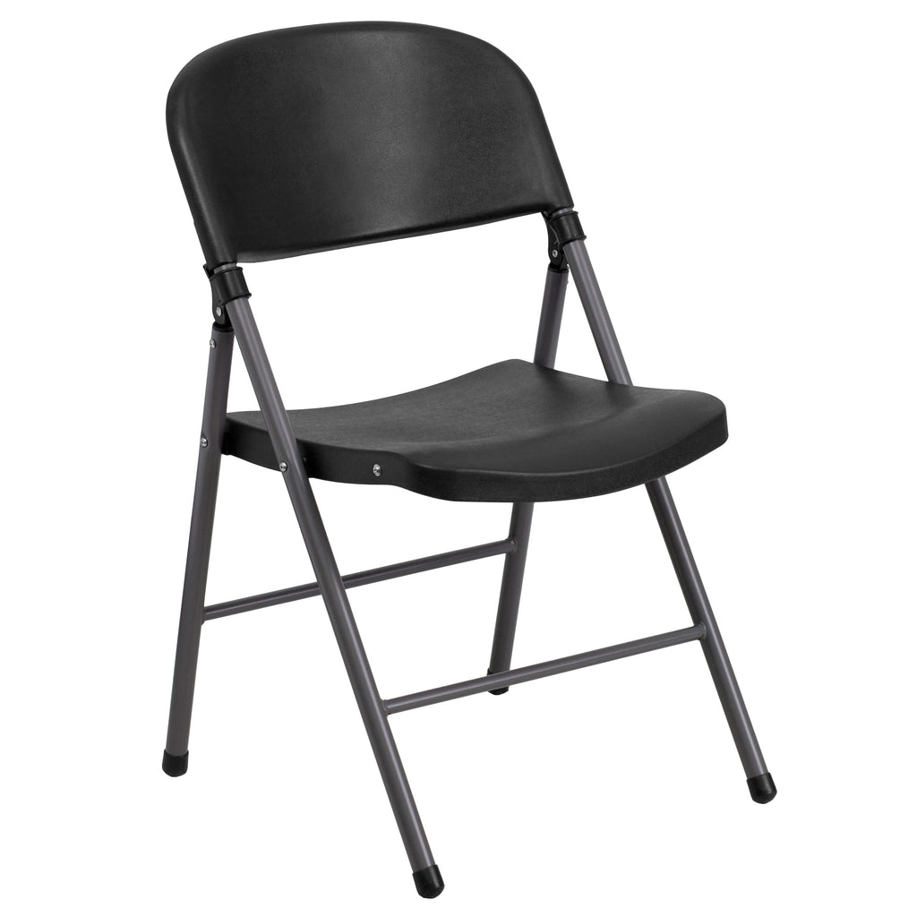 Series 330 lb. Capacity Plastic Folding Chair with Charcoal Frame