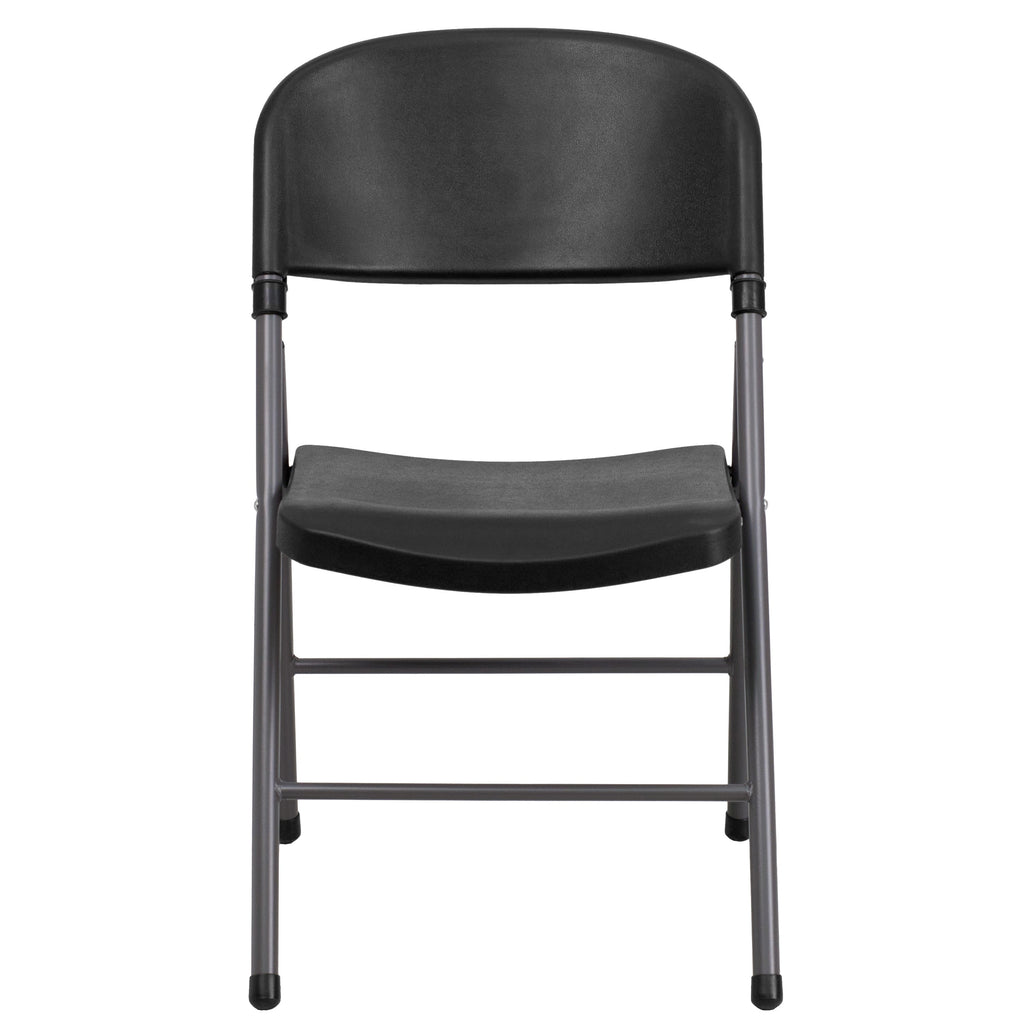 Series 330 lb. Capacity Plastic Folding Chair with Charcoal Frame