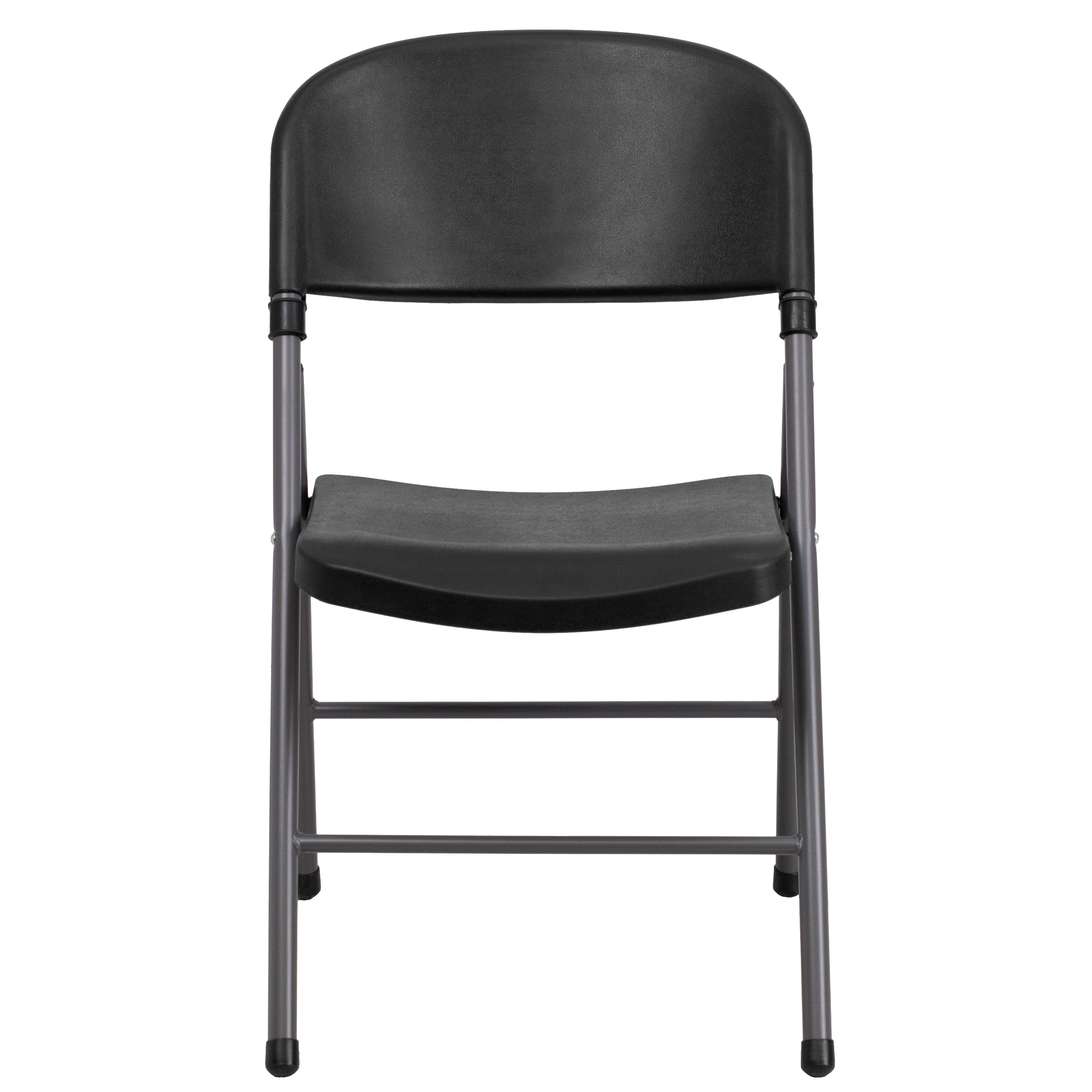 Series 330 lb. Capacity Plastic Folding Chair with Charcoal Frame