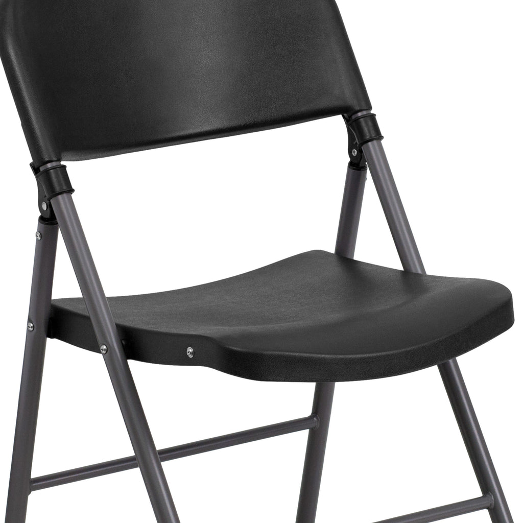 Series 330 lb. Capacity Plastic Folding Chair with Charcoal Frame